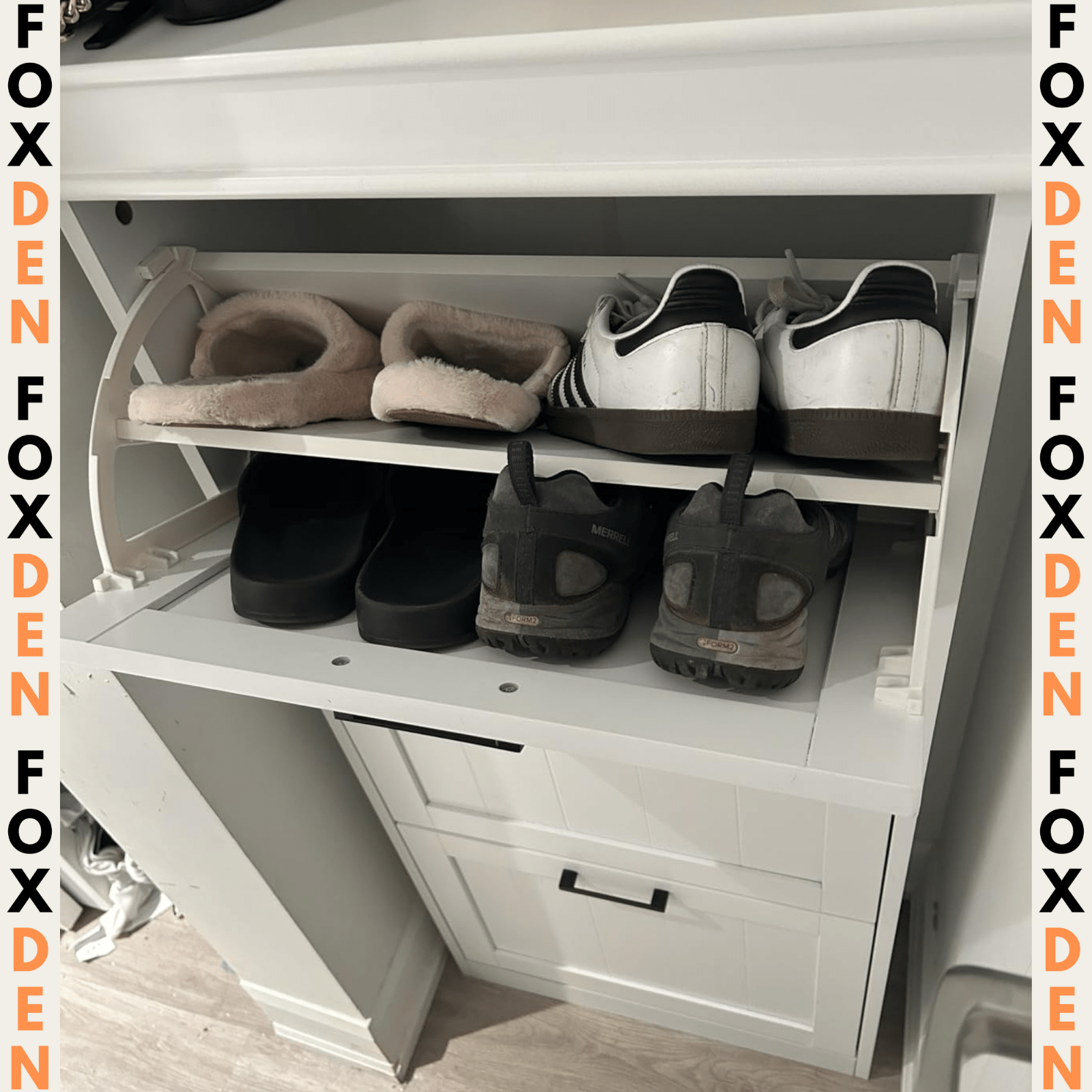 White Narrow Shoe Cabinet Hallway Shoe Storage Adjustable Shelves 15 Pairs Shoes - Home and Garden Furniture Shop - rustic - furniture