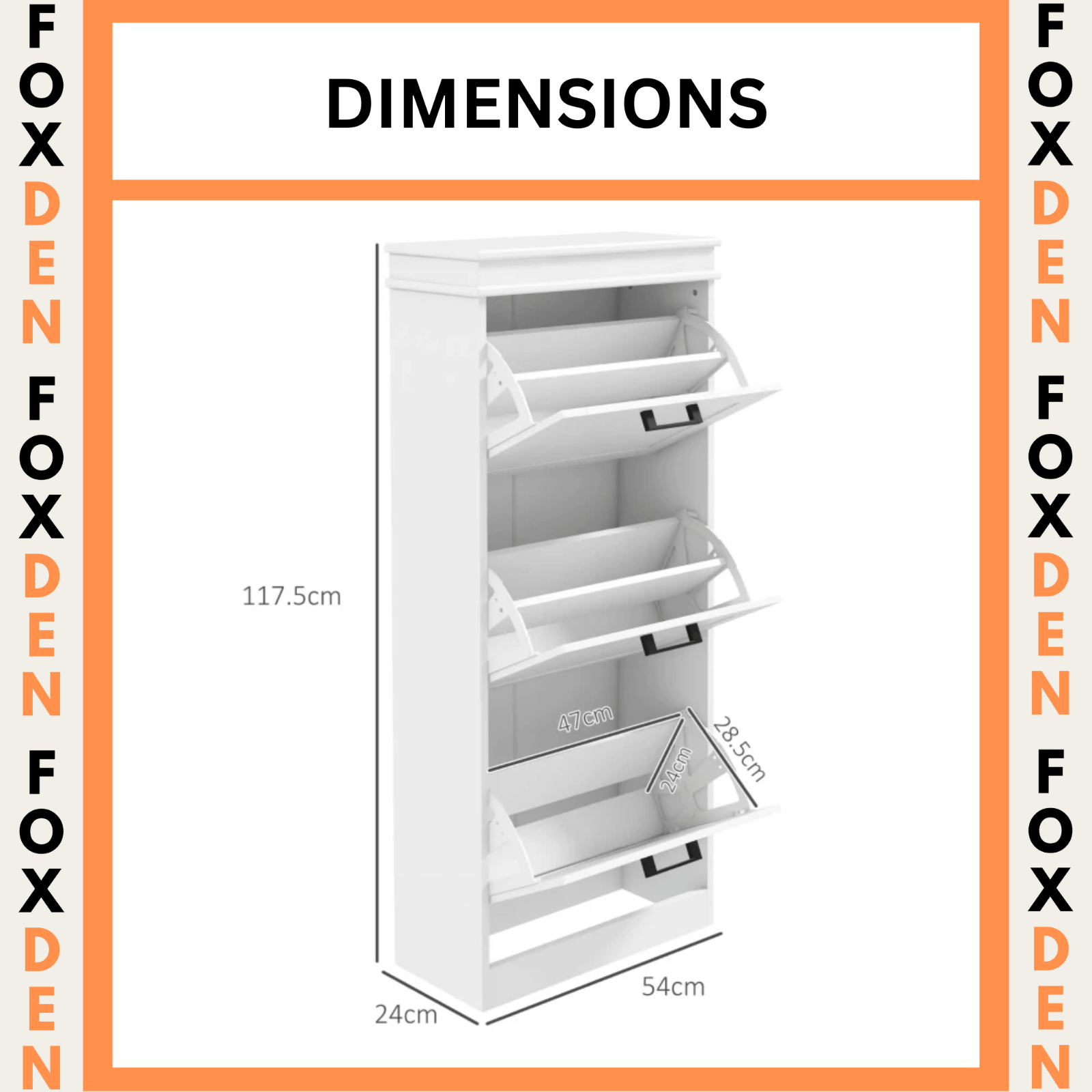 White Narrow Shoe Cabinet Hallway Shoe Storage Adjustable Shelves 15 Pairs Shoes - Home and Garden Furniture Shop - rustic - furniture