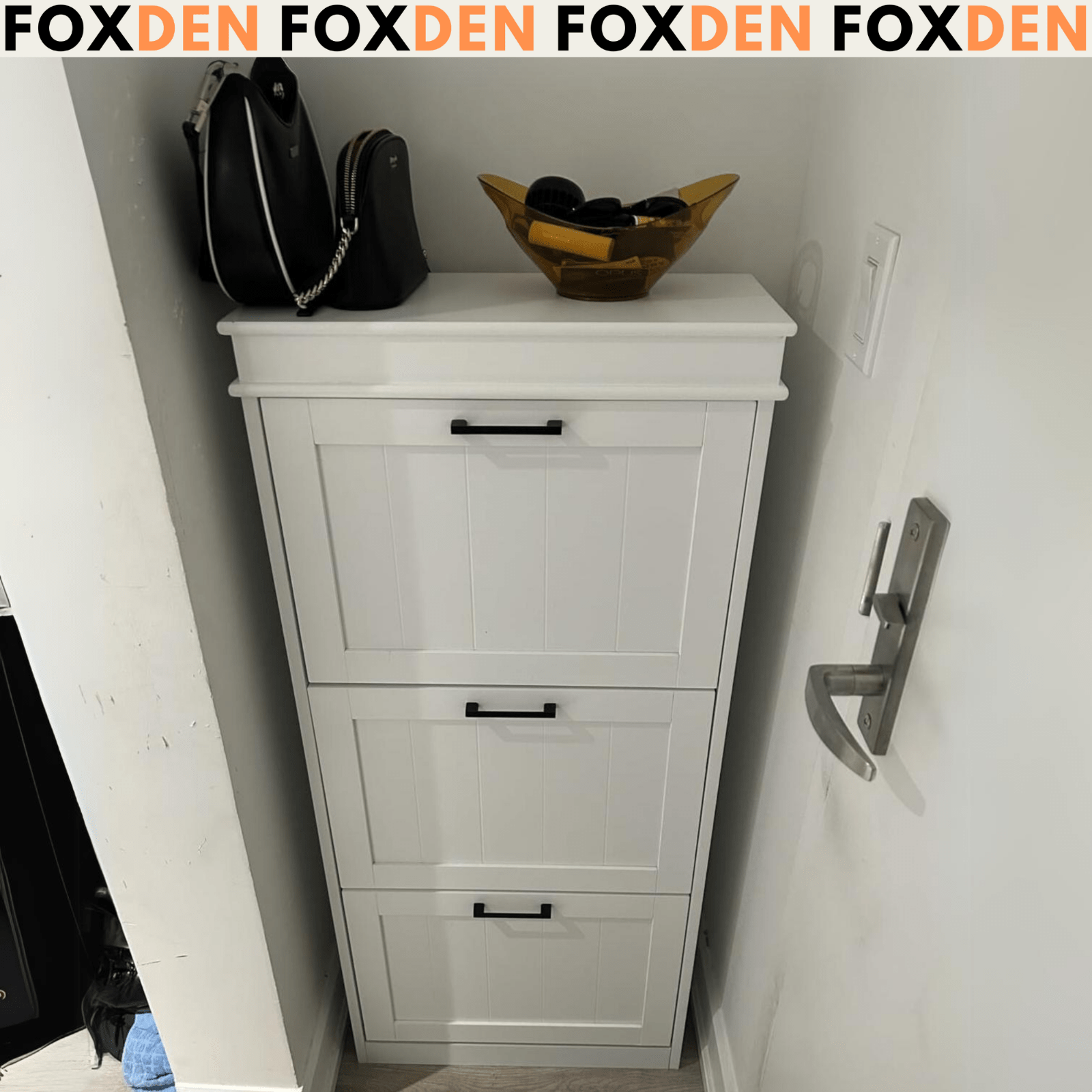 White Narrow Shoe Cabinet Hallway Shoe Storage Adjustable Shelves 15 Pairs Shoes - Home and Garden Furniture Shop - rustic - furniture