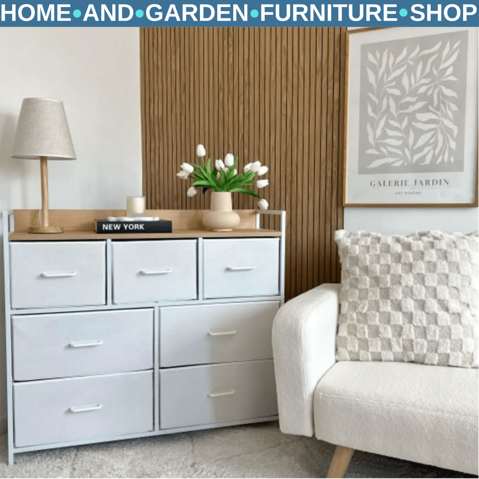 White Oak Large Bedroom Chest of Drawers Vintage Dresser Sideboard Metal Storage - Home and Garden Furniture Shop - rustic - furniture