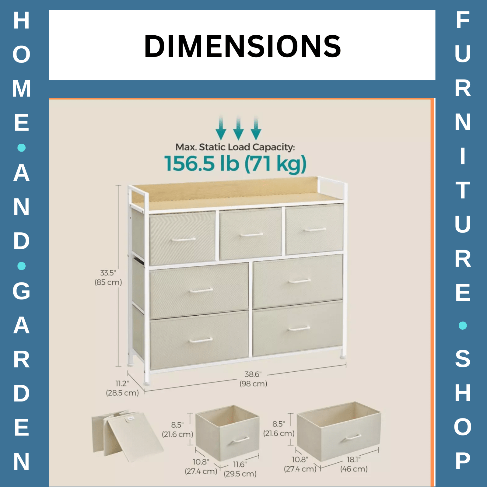 White Oak Large Bedroom Chest of Drawers Vintage Dresser Sideboard Metal Storage - Home and Garden Furniture Shop - rustic - furniture
