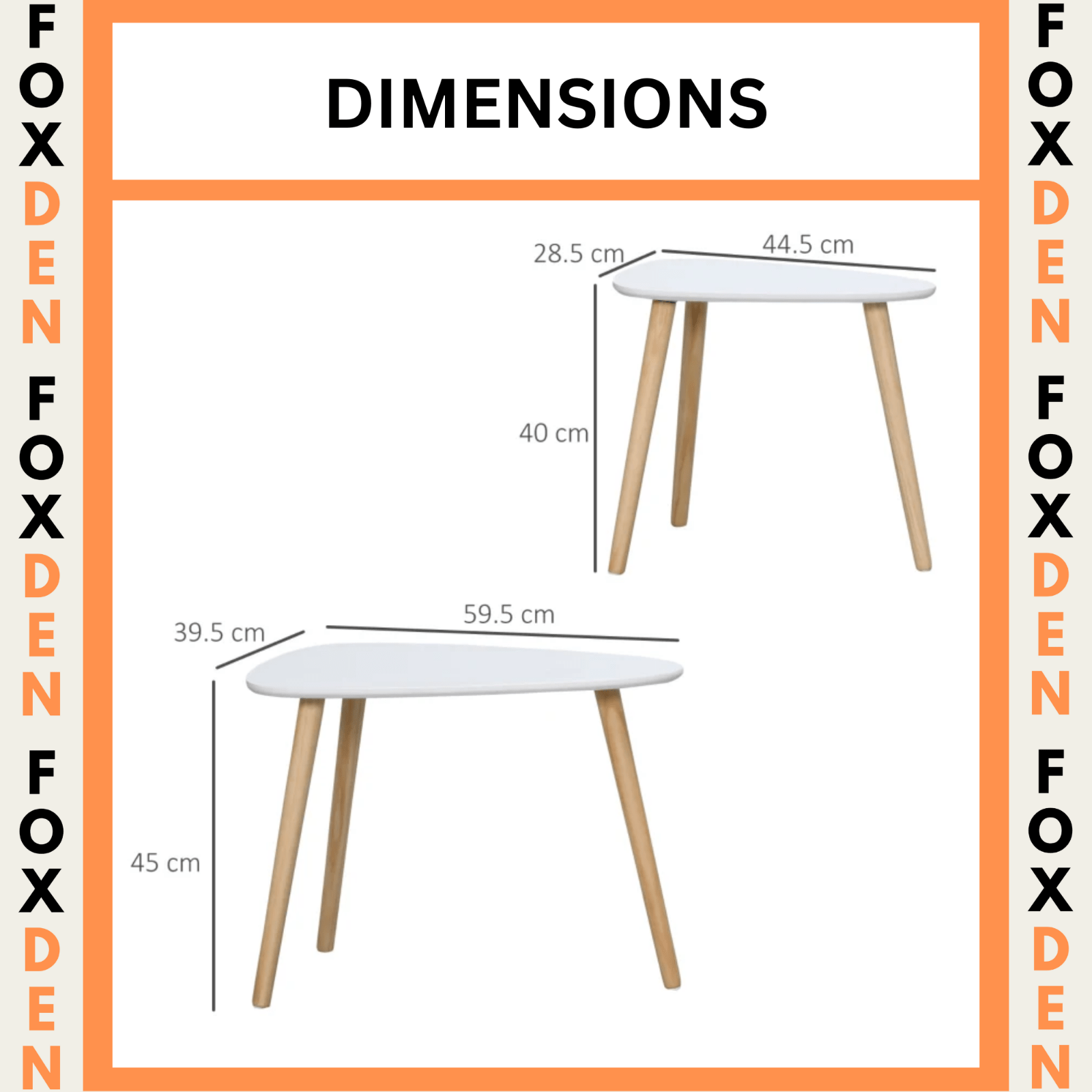 White Side Table Set of 2 Nested Coffee Tables Solid Wood Legs Living Room Stand - Home and Garden Furniture Shop - #rustic - furniture#