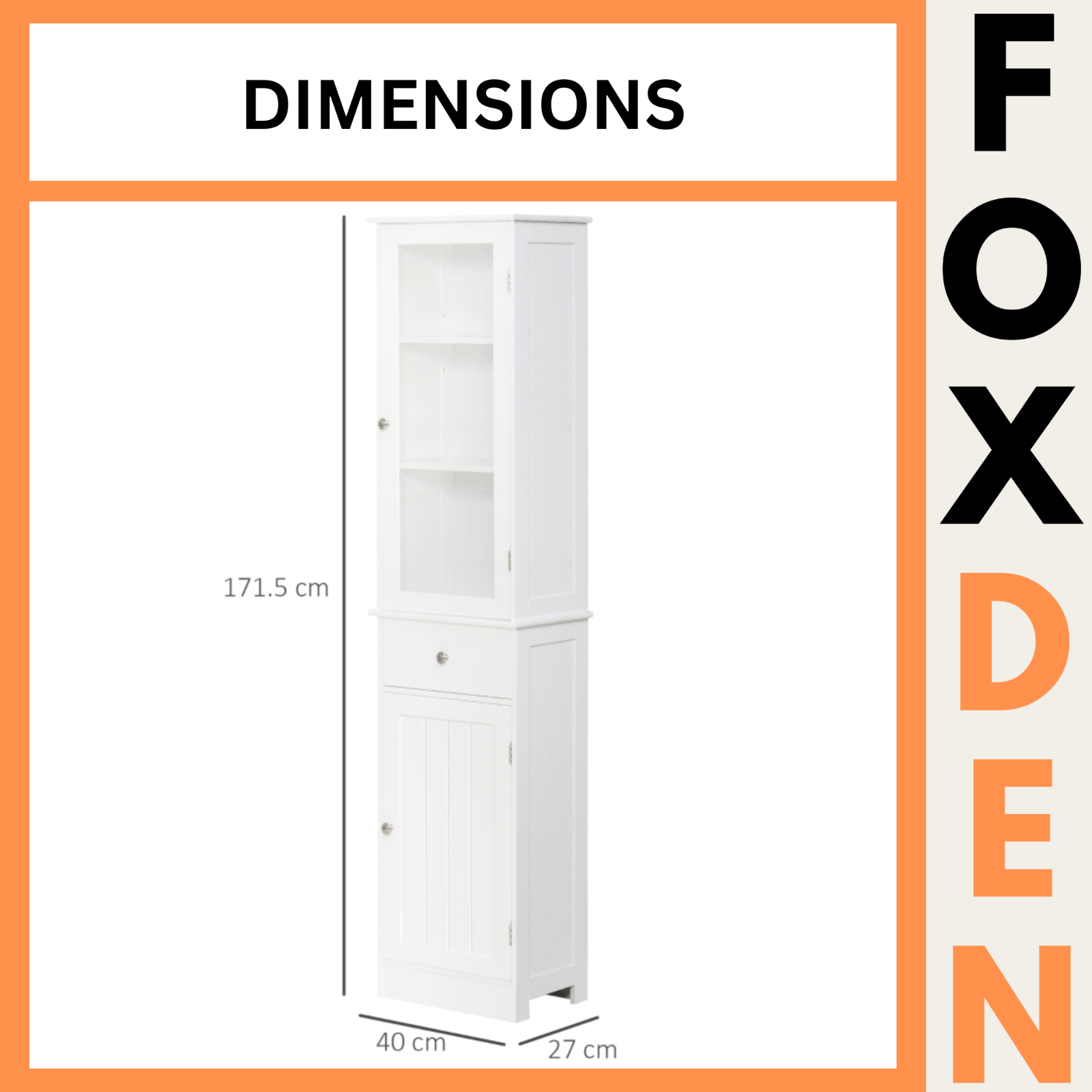 White Tall Bathroom Cabinet Storage Unit Slim Tallboy Cupboard Door Shelves NEW - Home and Garden Furniture Shop - rustic - furniture