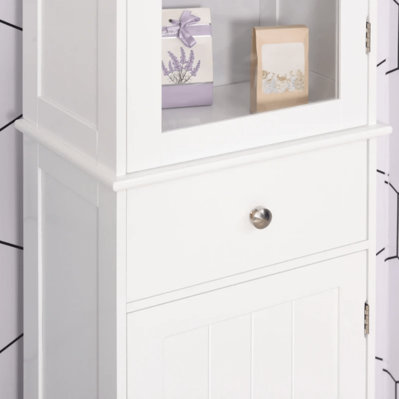 White Tall Bathroom Cabinet Storage Unit Slim Tallboy Cupboard Door Shelves NEW - Home and Garden Furniture Shop - rustic - furniture