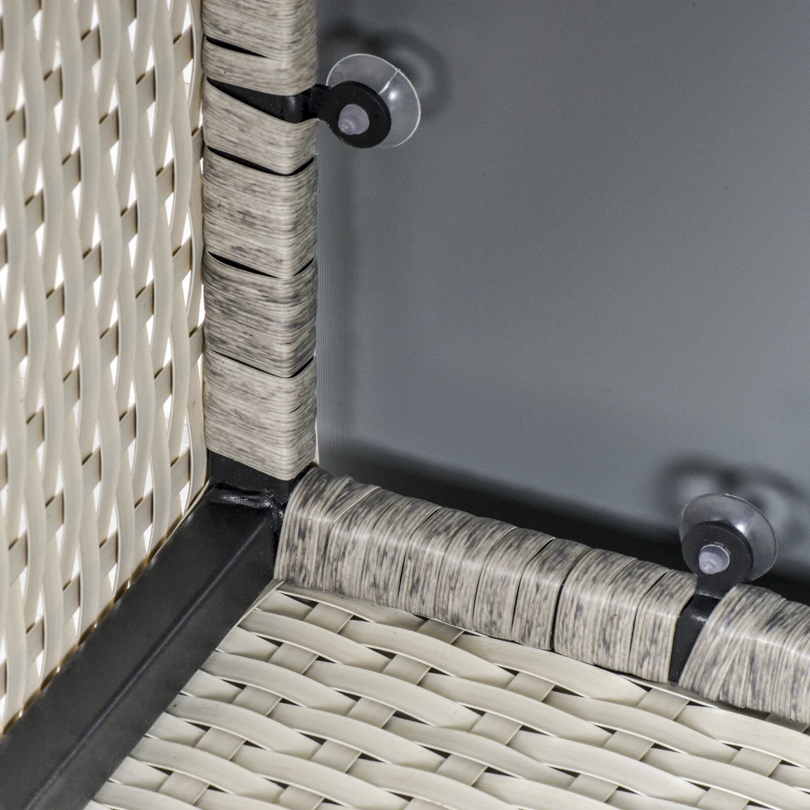 Wicker Garden Coffee Table w/ Glass Top Outdoor Patio Furniture for Yard or Deck - Home and Garden Furniture Shop - rustic - furniture