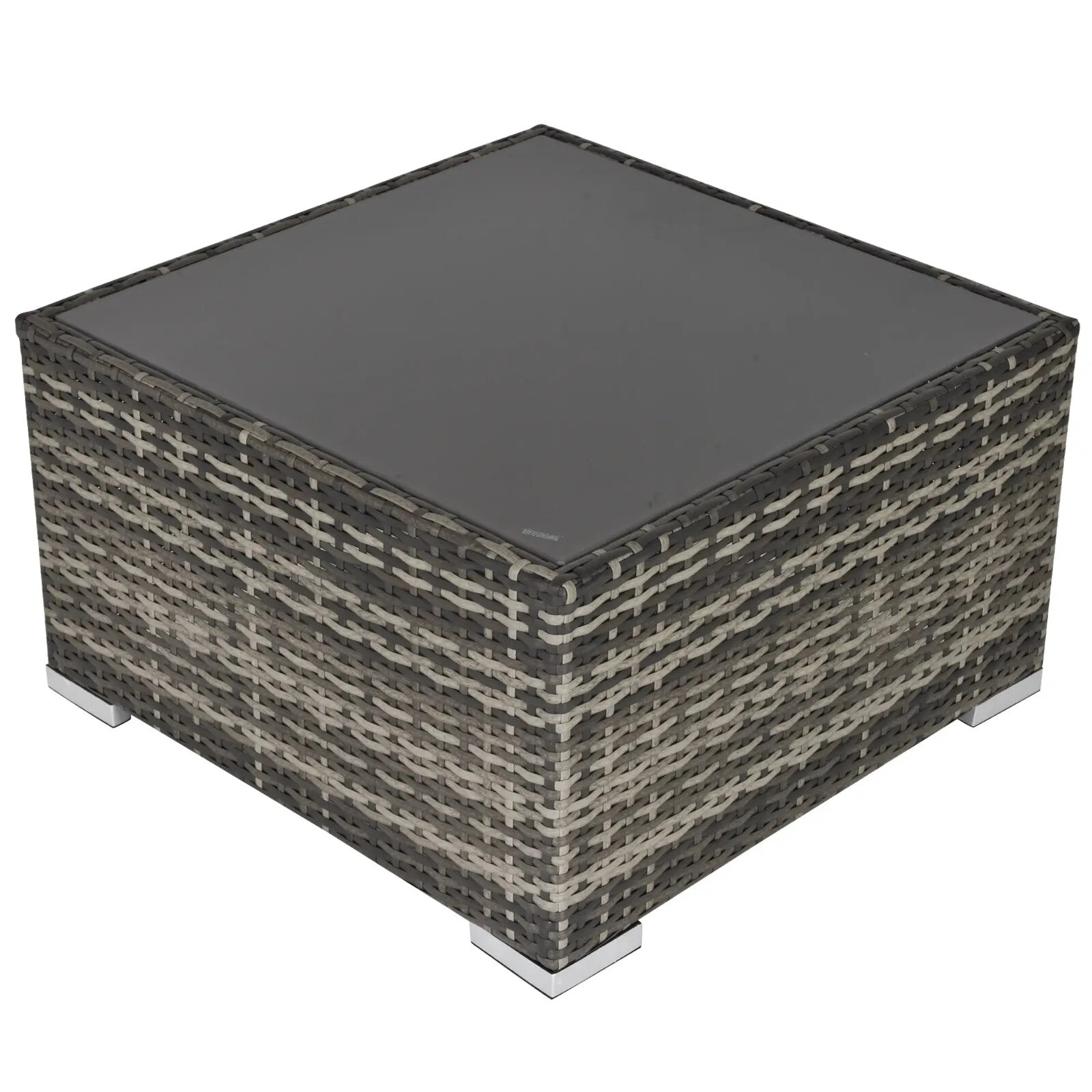 Wicker Patio Coffee Table w/ Glass Top Outdoor Garden Furniture for Balcony Deck - Home and Garden Furniture Shop - rustic - furniture