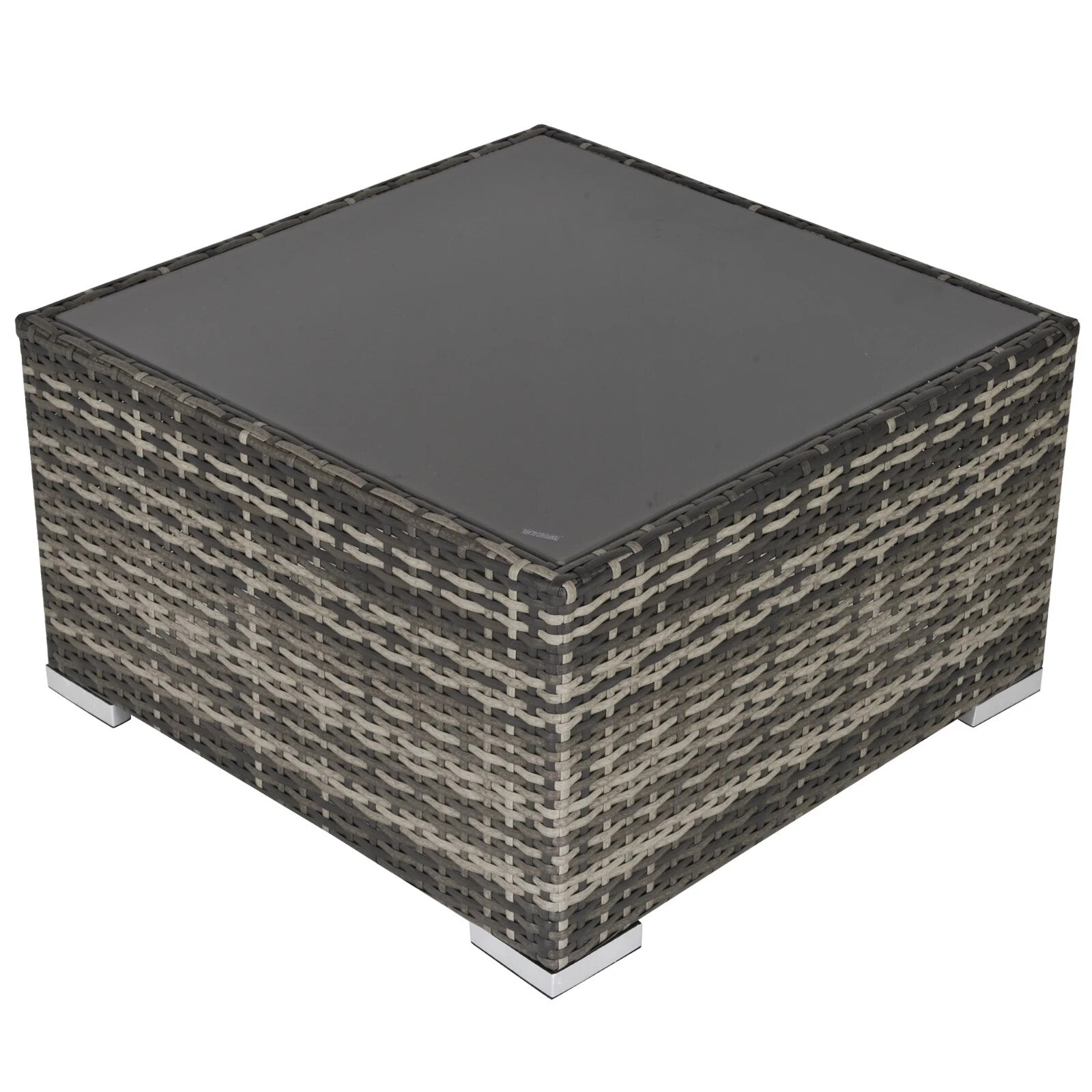 Wicker Patio Coffee Table w/ Glass Top Outdoor Garden Furniture for Balcony Deck - Home and Garden Furniture Shop - rustic - furniture