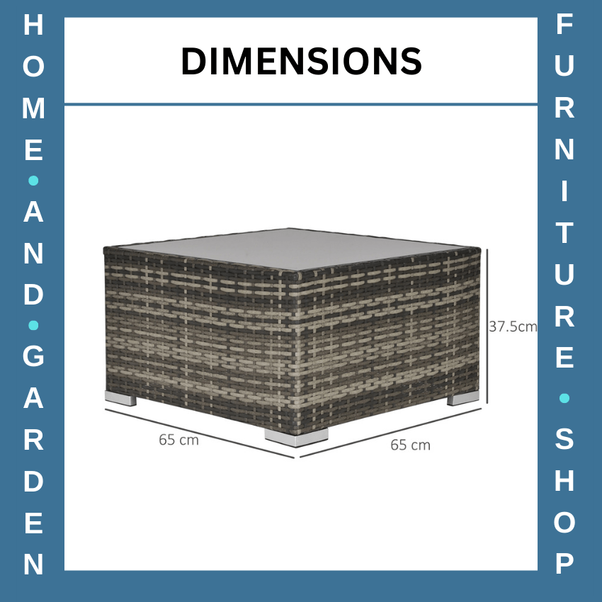 Wicker Patio Coffee Table w/ Glass Top Outdoor Garden Furniture for Balcony Deck - Home and Garden Furniture Shop - rustic - furniture