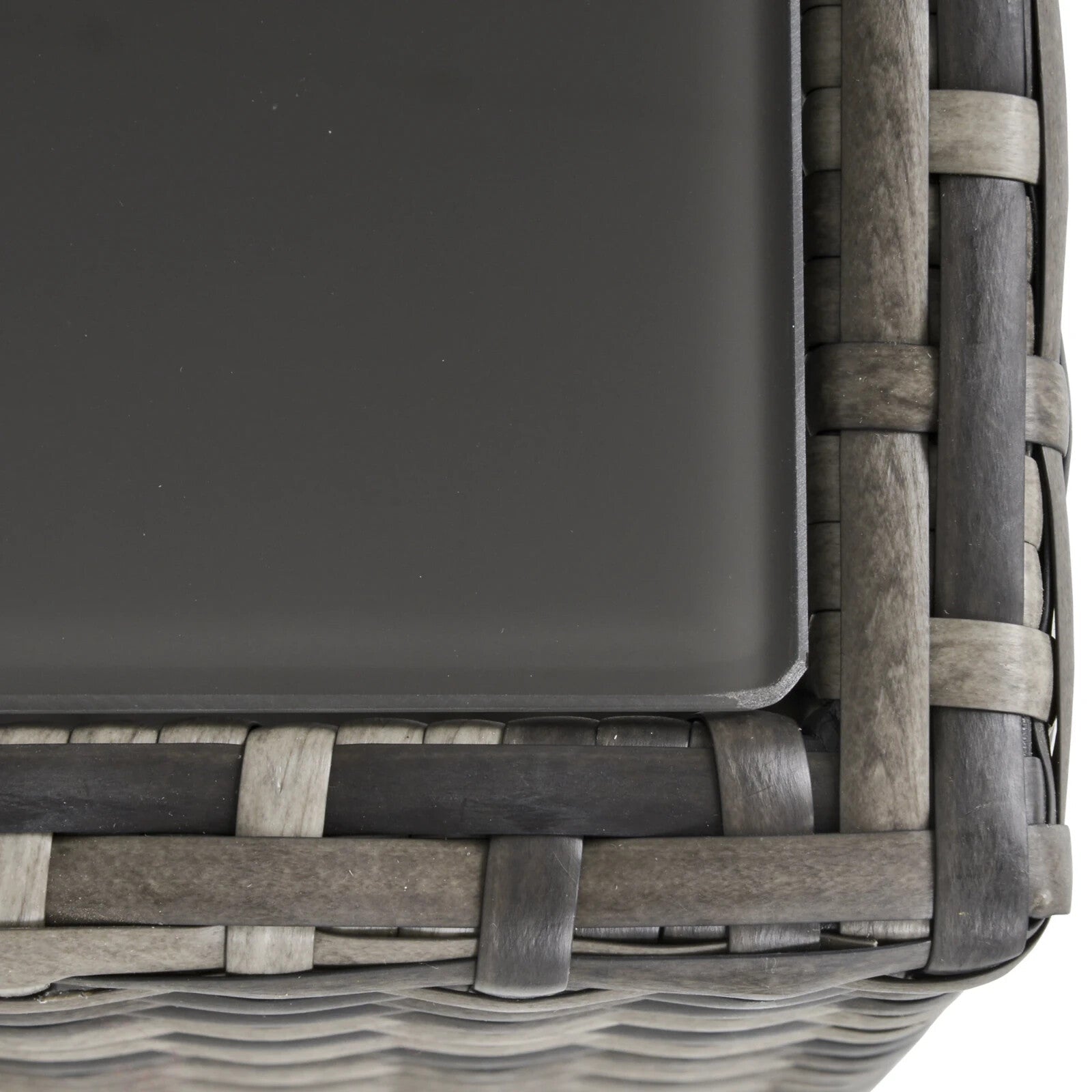 Wicker Patio Coffee Table w/ Glass Top Outdoor Garden Furniture for Balcony Deck - Home and Garden Furniture Shop - rustic - furniture