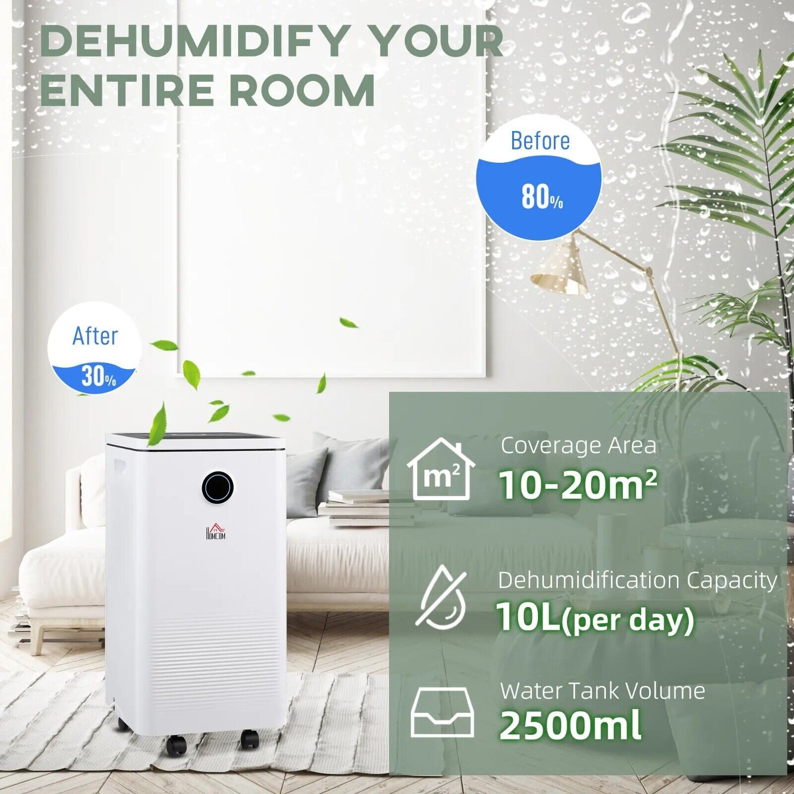 WiFi Smart Dehumidifier 10L Day 2.5L Portable Quiet Air Dehumidifier Laundry Wet - Home and Garden Furniture Shop - #rustic - furniture#