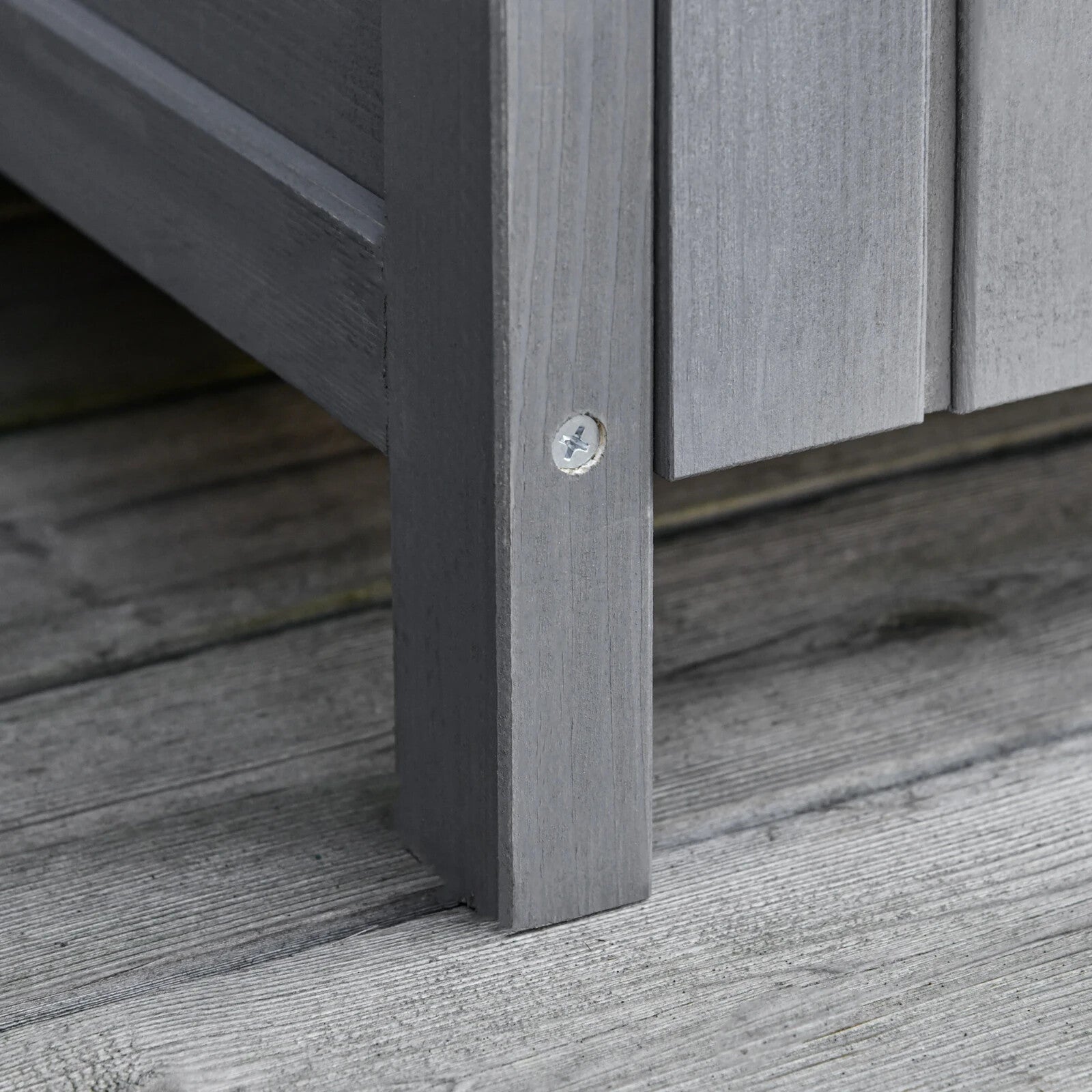 Wood Garden Storage Shed Timber Tool Cabinet Lockable Door Outdoor Utility Roof - Home and Garden Furniture Shop - rustic - furniture