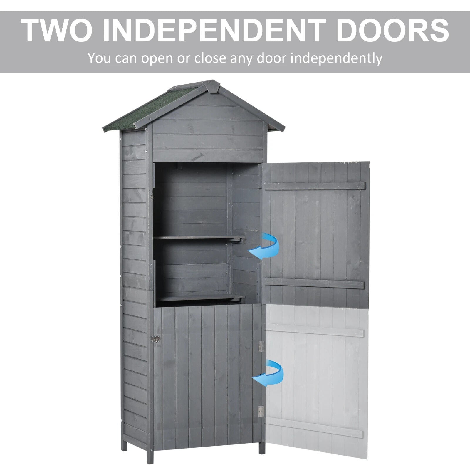 Wood Garden Storage Shed Timber Tool Cabinet Lockable Door Outdoor Utility Roof - Home and Garden Furniture Shop - #rustic - furniture#