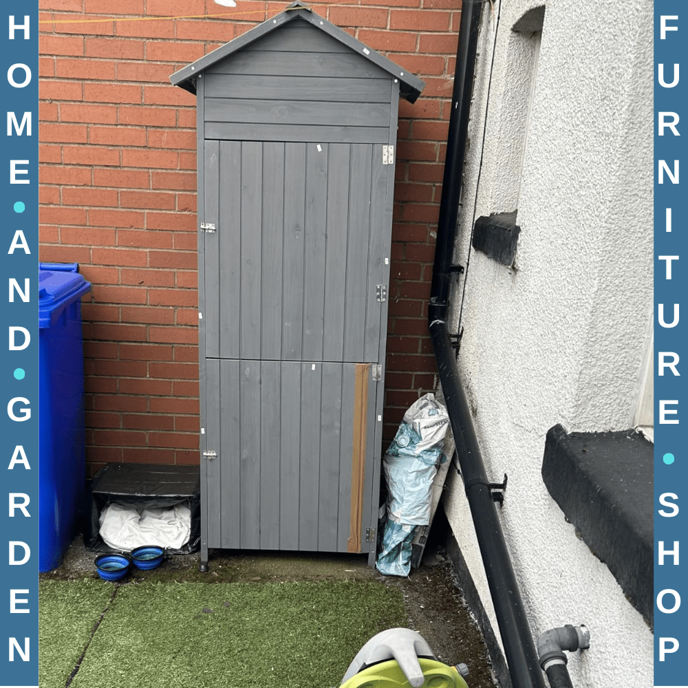 Wood Garden Storage Shed Timber Tool Cabinet Lockable Door Outdoor Utility Roof - Home and Garden Furniture Shop - rustic - furniture