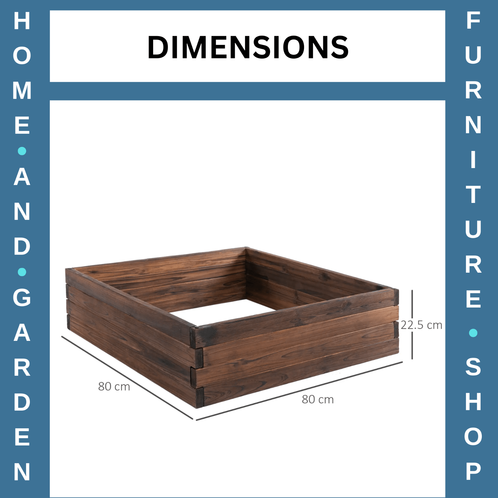 Wood Raised Garden Bed Wooden Planter Box Vegetables Flowers Outdoor 80 x 80cm - Home and Garden Furniture Shop - rustic - furniture
