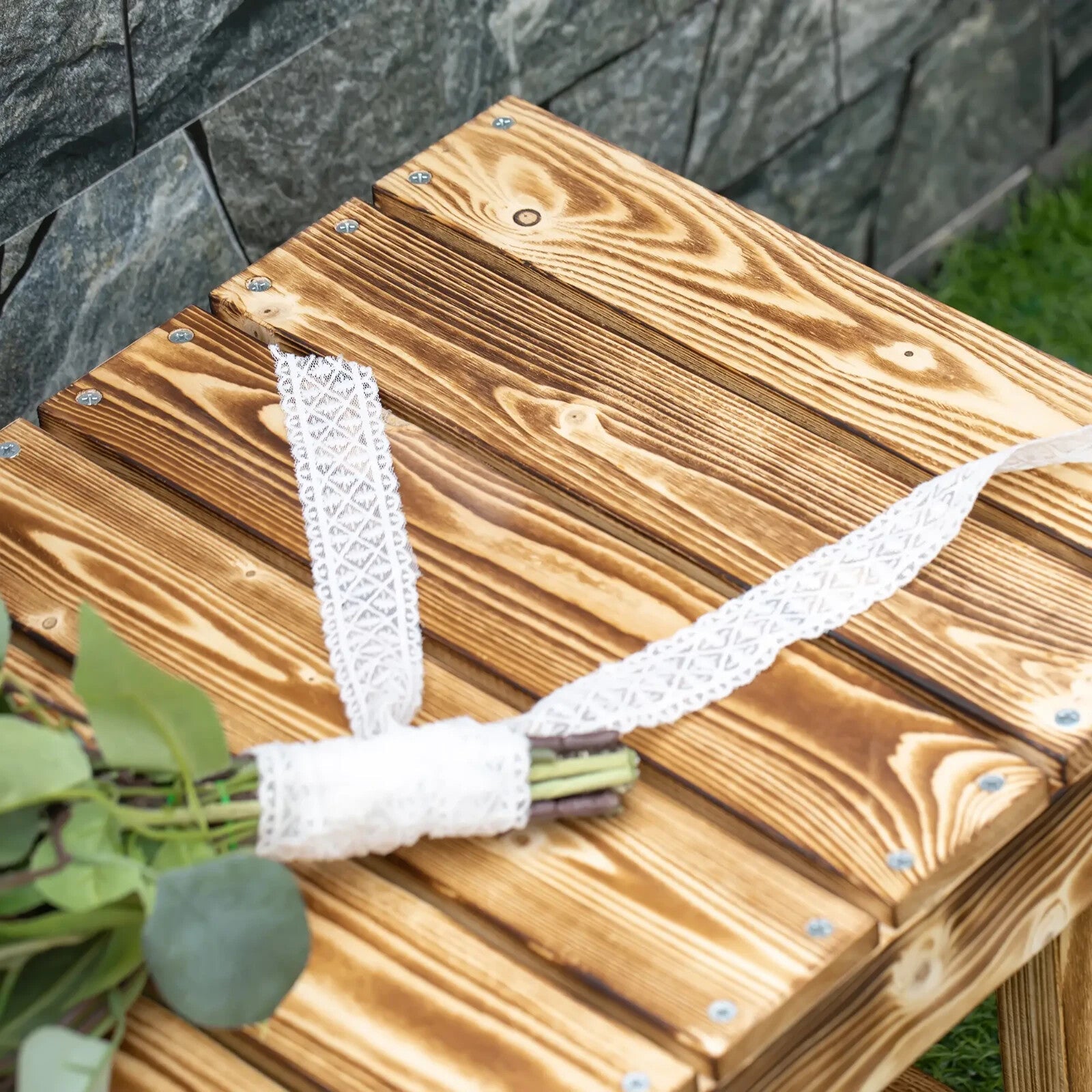 Wooden 2 Person Outdoor Garden Bench Fir Solid Wood Patio Loveseat 110cm Seating - Home and Garden Furniture Shop - rustic - furniture