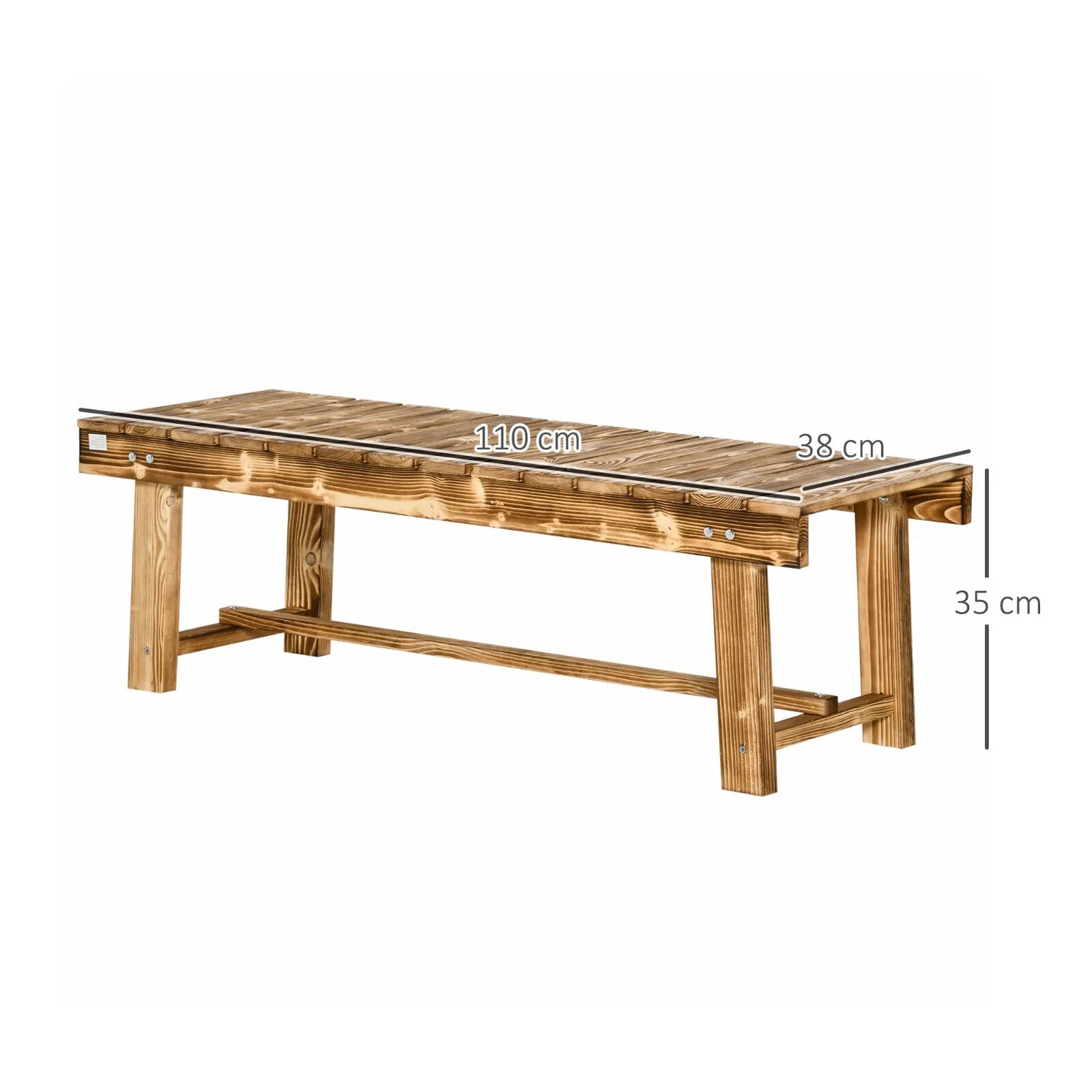 Wooden 2 Person Outdoor Garden Bench Fir Solid Wood Patio Loveseat 110cm Seating - Home and Garden Furniture Shop - rustic - furniture