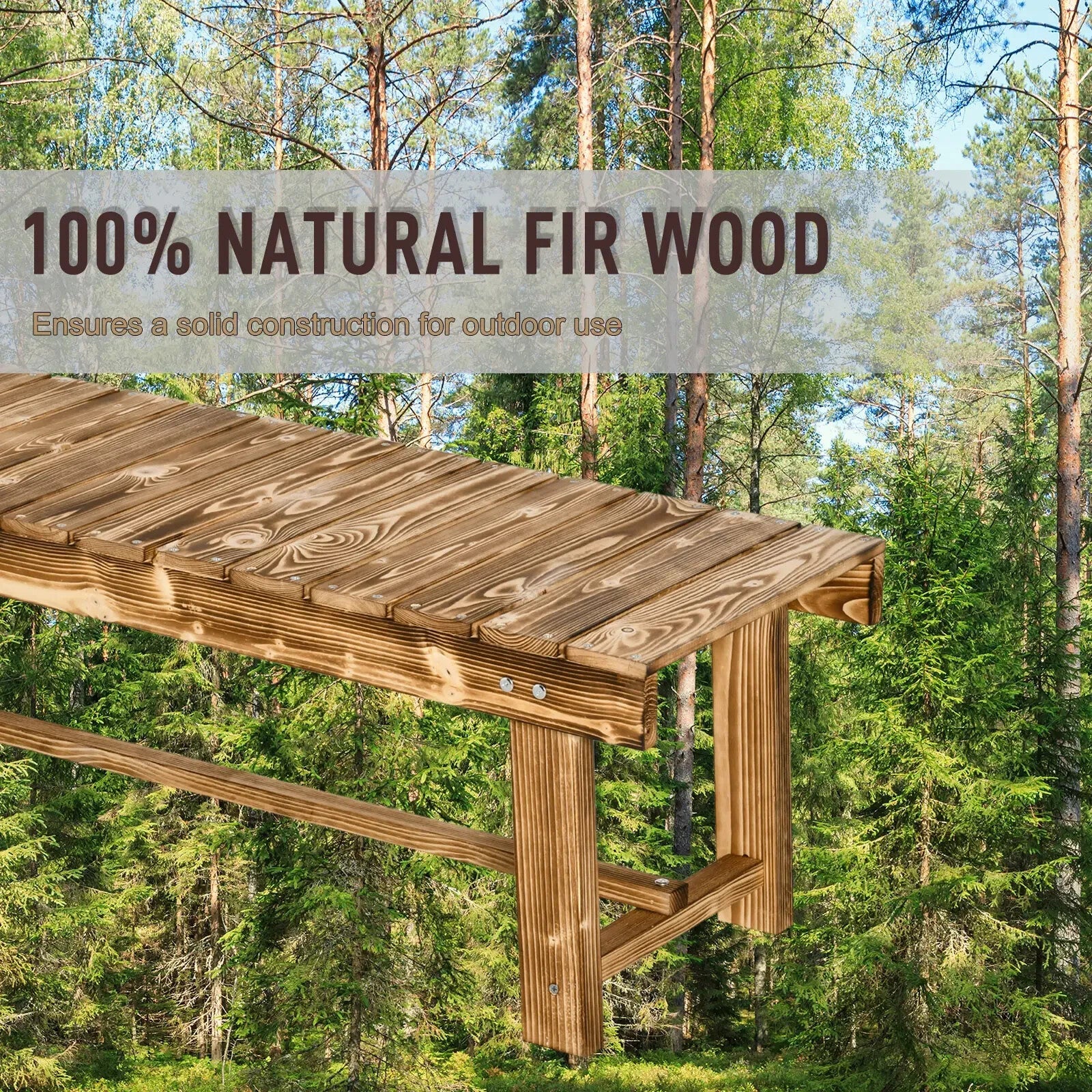 Wooden 2 Person Outdoor Garden Bench Fir Solid Wood Patio Loveseat 110cm Seating - Home and Garden Furniture Shop - rustic - furniture