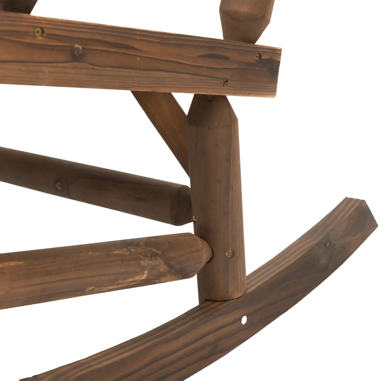 Wooden 2 Seat Rocking Bench with Slatted Back Rustic Garden Loveseat Furniture - Home and Garden Furniture Shop - rustic - furniture