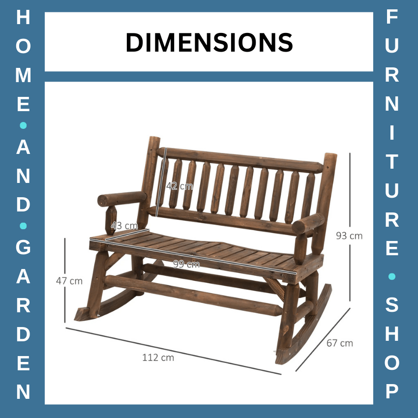 Wooden 2 Seat Rocking Bench with Slatted Back Rustic Garden Loveseat Furniture - Home and Garden Furniture Shop - rustic - furniture