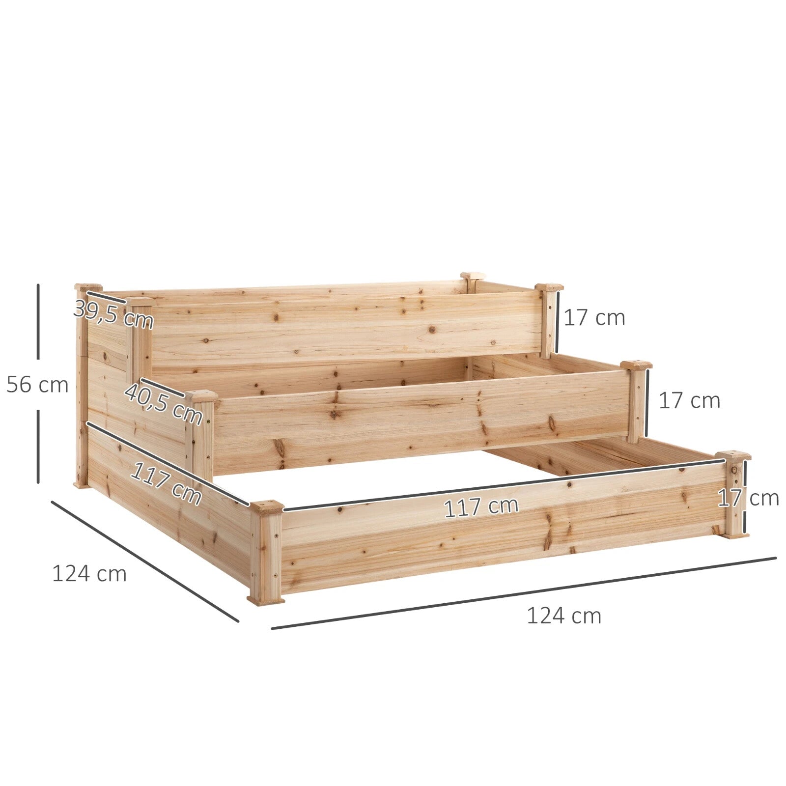 Wooden 3 Tier Raised Garden Planter Box Kit Elevated Bed Stand for Patio or Yard - Home and Garden Furniture Shop - rustic - furniture