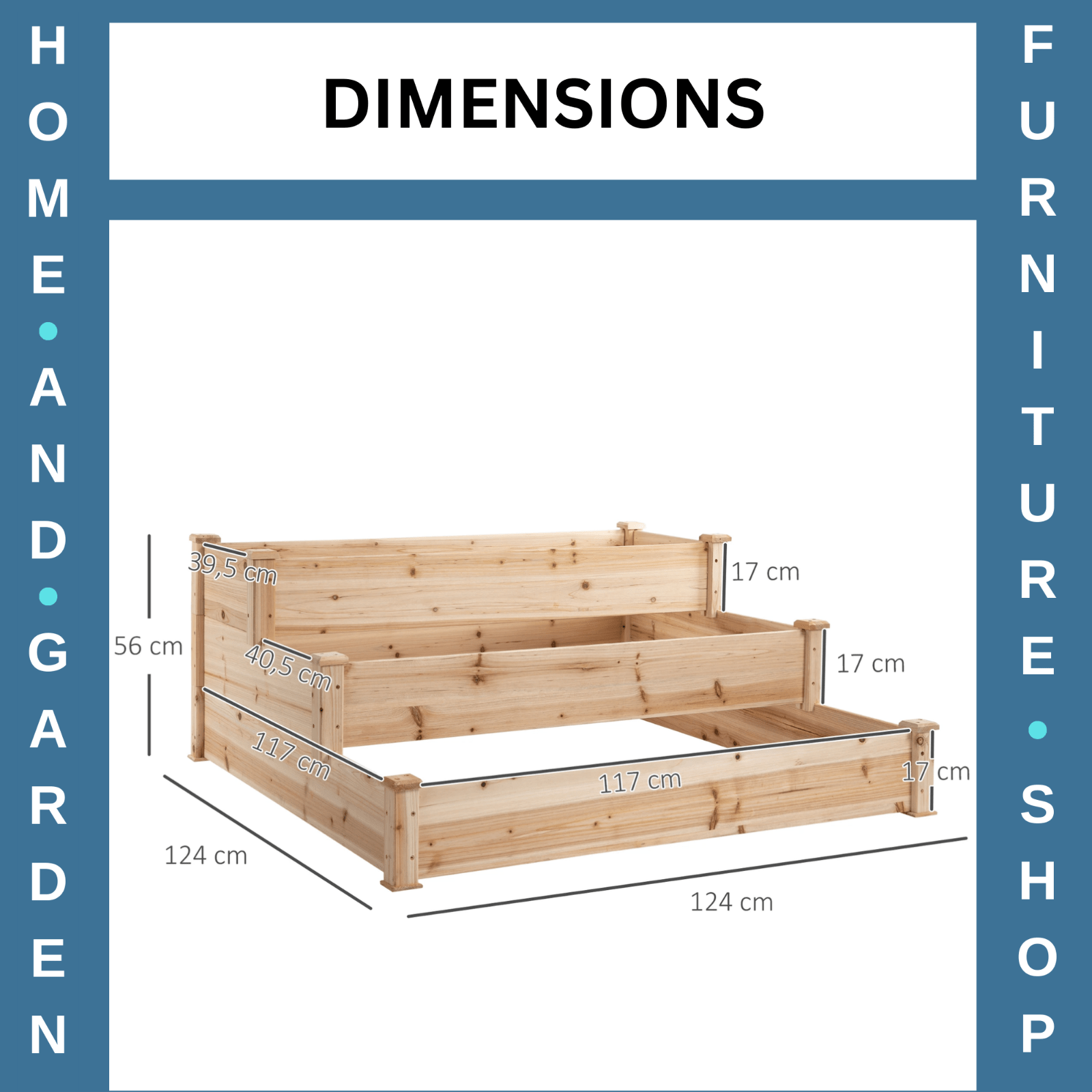 Wooden 3 Tier Raised Garden Planter Box Kit Elevated Bed Stand for Patio or Yard - Home and Garden Furniture Shop - rustic - furniture