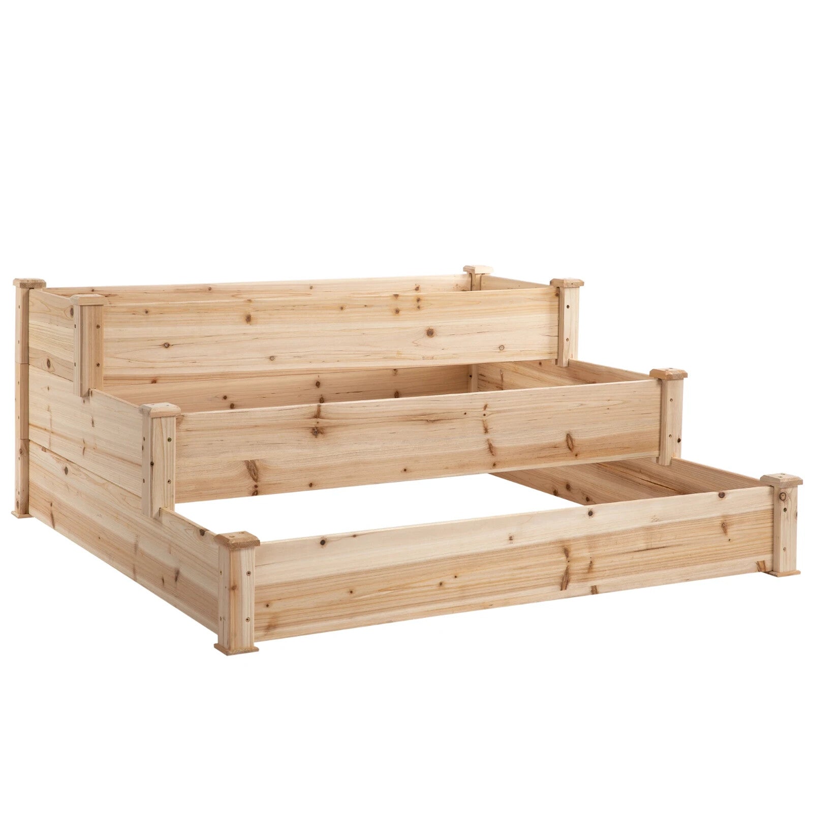 Wooden 3 Tier Raised Garden Planter Box Kit Elevated Bed Stand for Patio or Yard - Home and Garden Furniture Shop - rustic - furniture