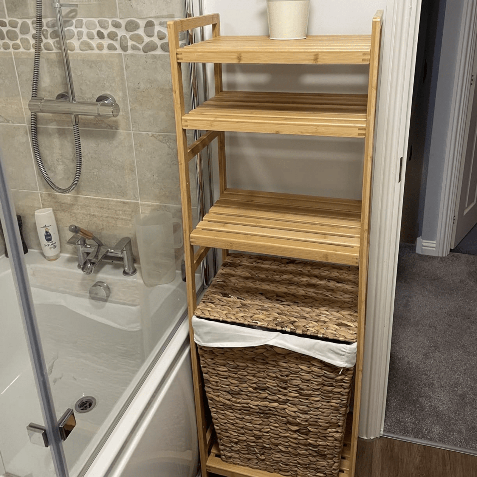 Wooden Bathroom Shelf 4 Tier Shelving Rack Bamboo Storage Unit Display Stand NEW - Home and Garden Furniture Shop - #rustic - furniture#