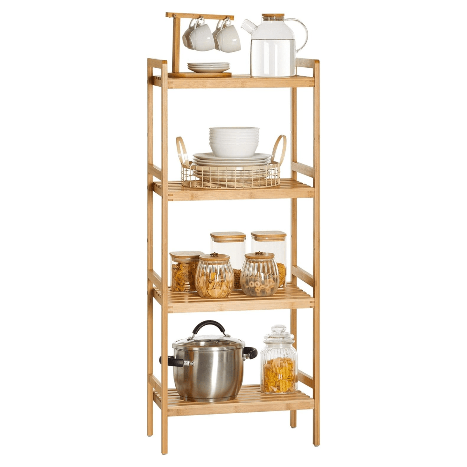 Wooden Bathroom Shelf 4 Tier Shelving Rack Bamboo Storage Unit Display Stand NEW - Home and Garden Furniture Shop - #rustic - furniture#