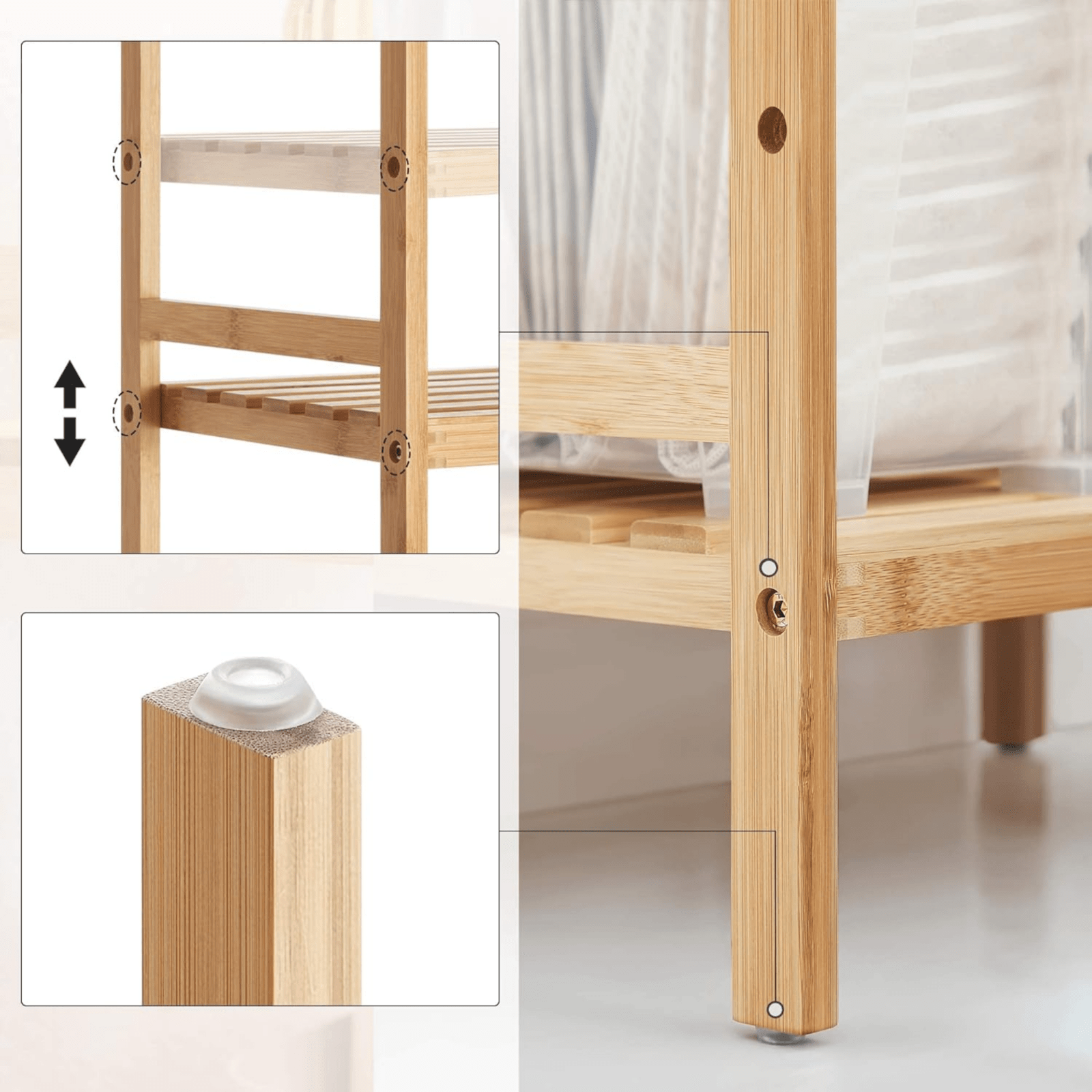 Wooden Bathroom Shelf 4 Tier Shelving Rack Bamboo Storage Unit Display Stand NEW - Home and Garden Furniture Shop - #rustic - furniture#