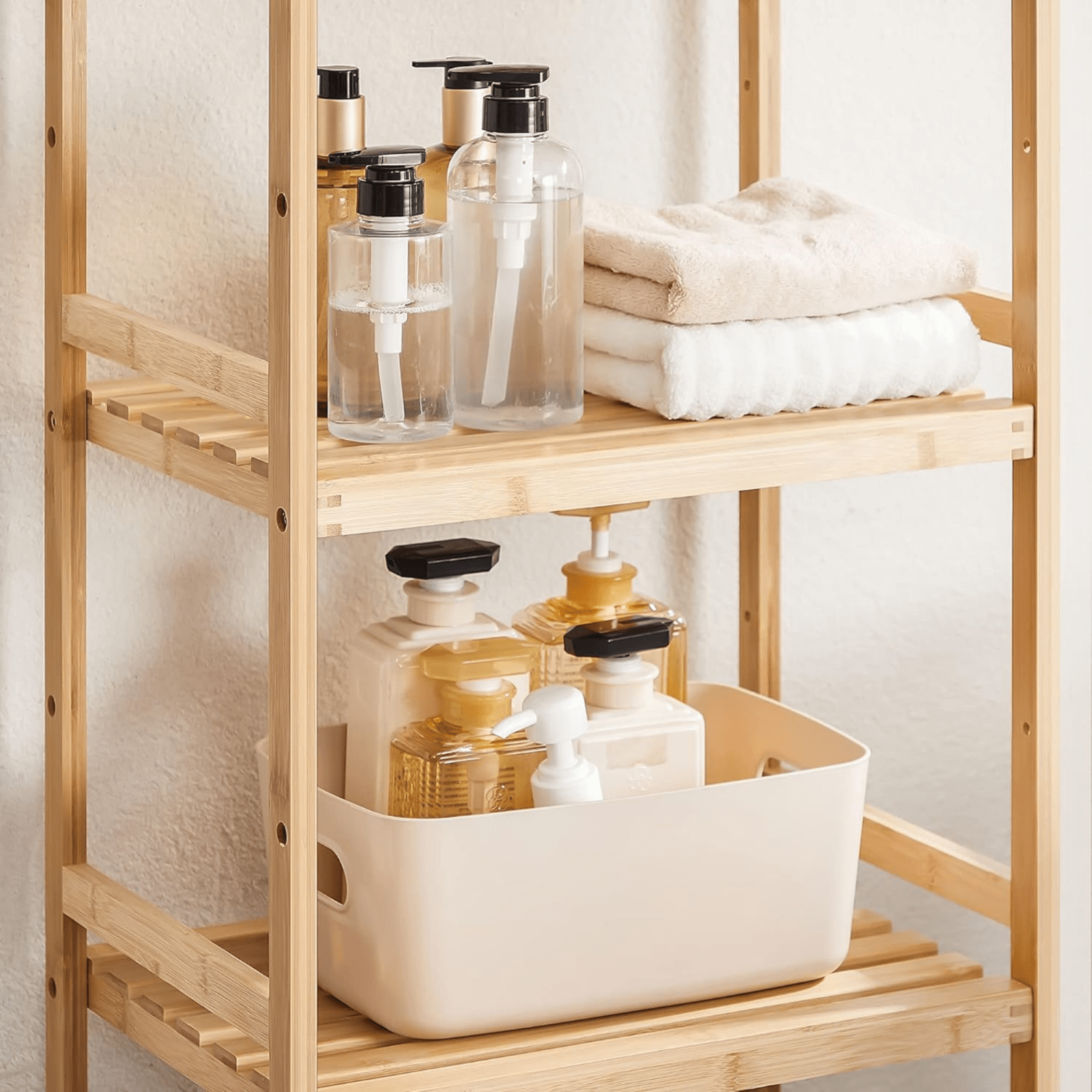 Wooden Bathroom Shelf 4 Tier Shelving Rack Bamboo Storage Unit Display Stand NEW - Home and Garden Furniture Shop - #rustic - furniture#