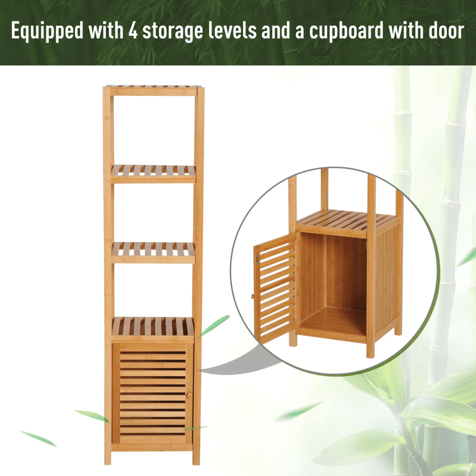 Wooden Bathroom Shelving Unit Storage Cabinet Cupboard Toiletries Organiser Rack - Home and Garden Furniture Shop - #rustic - furniture#