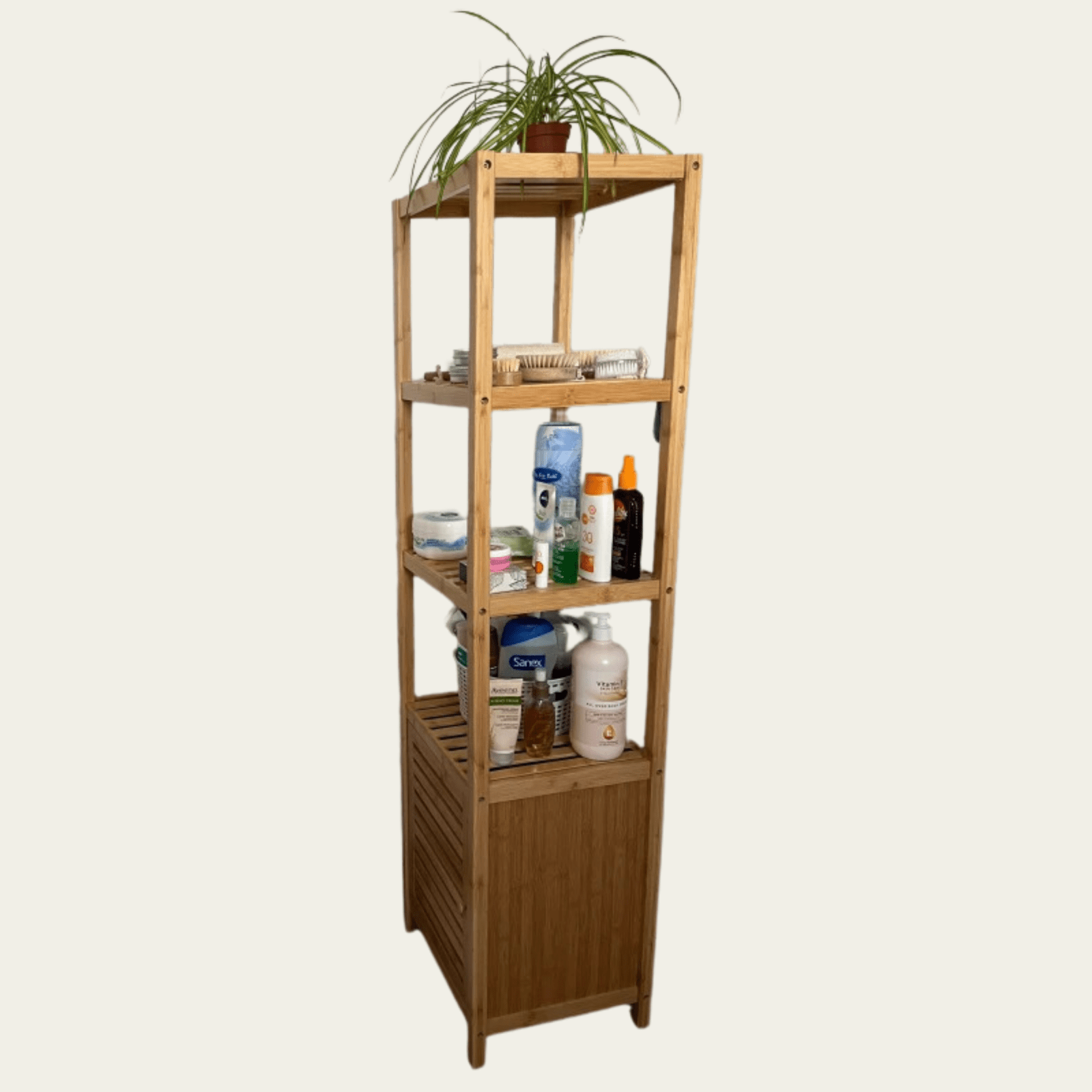 Wooden Bathroom Shelving Unit Storage Cabinet Cupboard Toiletries Organiser Rack - Home and Garden Furniture Shop - #rustic - furniture#