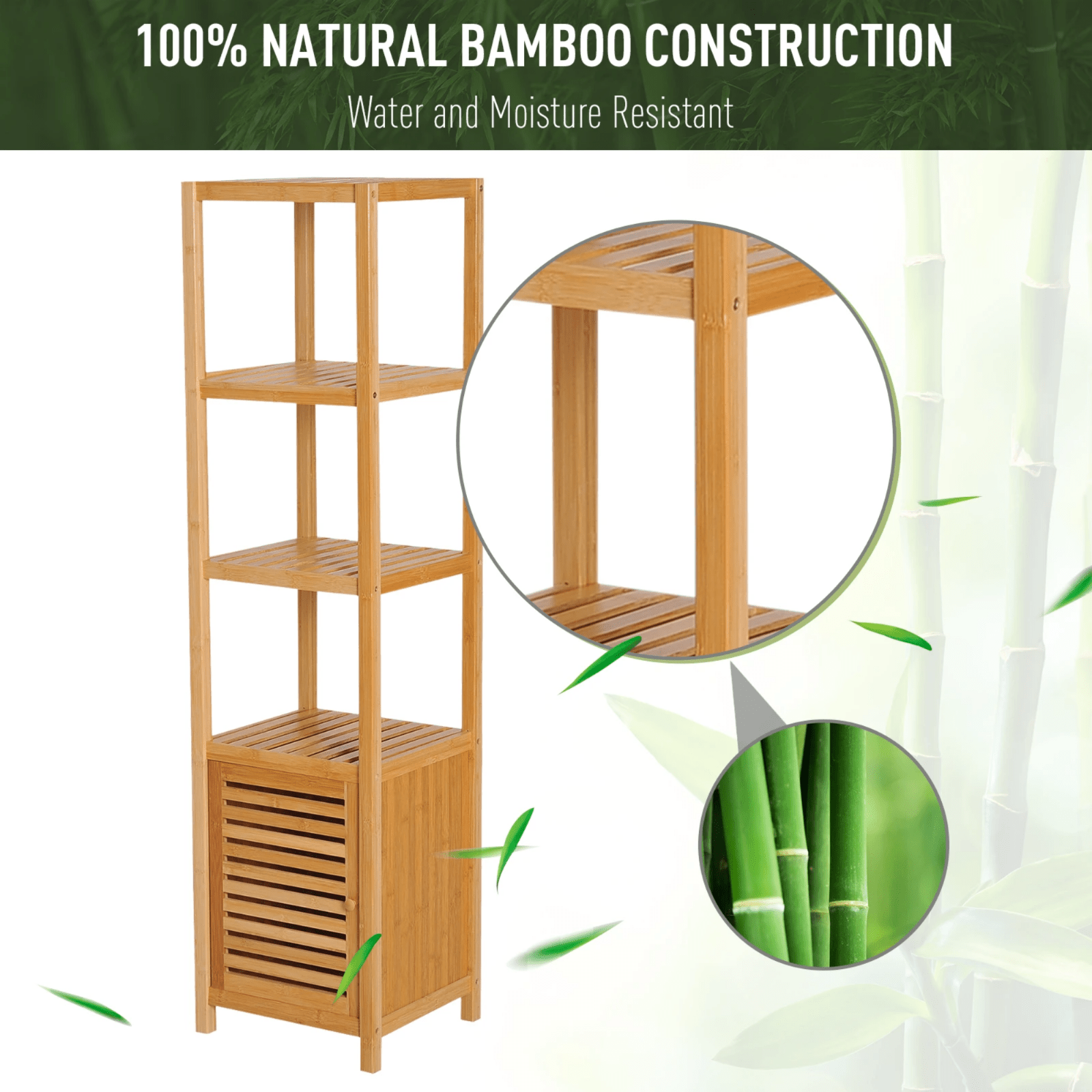 Wooden Bathroom Shelving Unit Storage Cabinet Cupboard Toiletries Organiser Rack - Home and Garden Furniture Shop - #rustic - furniture#