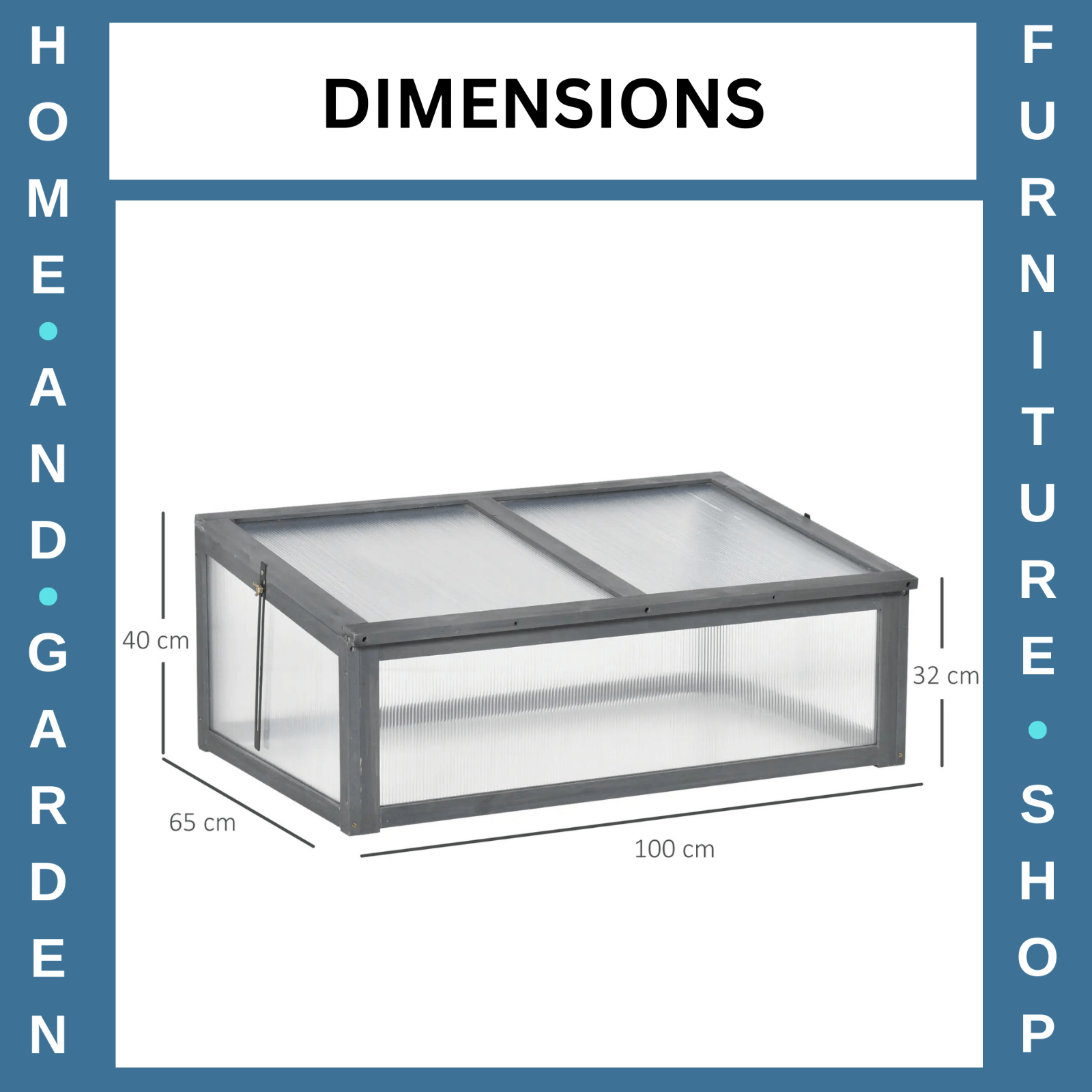 Wooden Cold Frame Greenhouse with Openable Top Polycarbonate Panels 100x65x40 cm - Home and Garden Furniture Shop - rustic - furniture