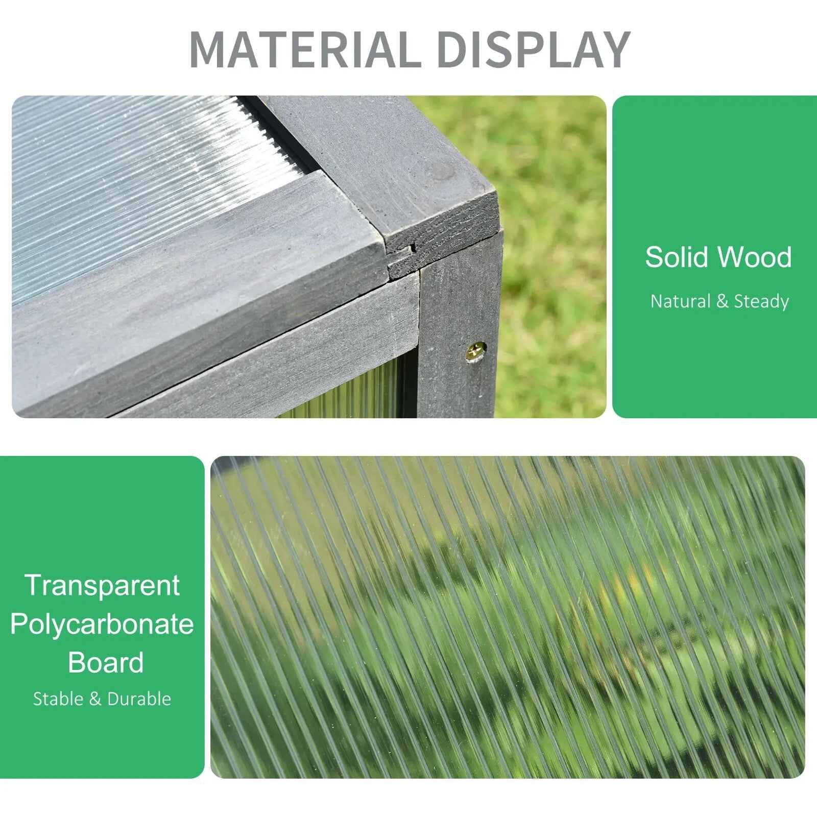 Wooden Cold Frame Greenhouse with Openable Top Polycarbonate Panels 100x65x40 cm - Home and Garden Furniture Shop - rustic - furniture