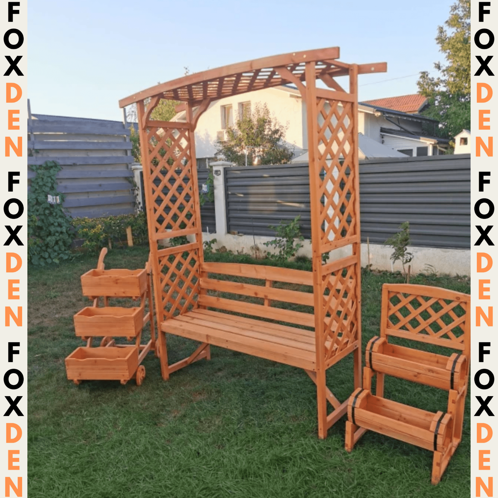 Wooden Garden Arbour Arches Bench Love Seat Trellis Pergola Arch Plant Climbing - Home and Garden Furniture Shop - #rustic - furniture#