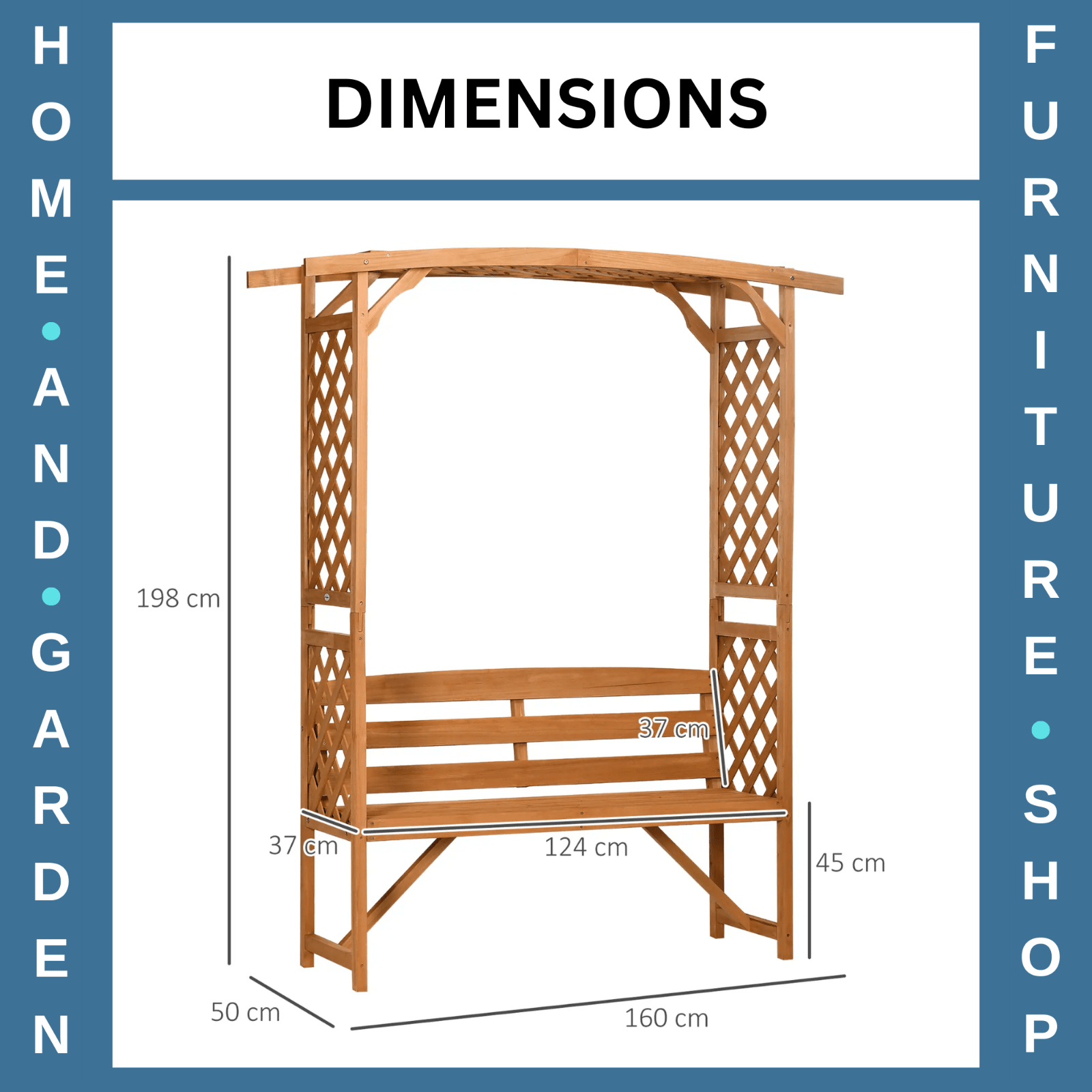 Wooden Garden Arbour Bench Seat Trellis Pergola Roses Plants Climbing Support - Home and Garden Furniture Shop - rustic - furniture