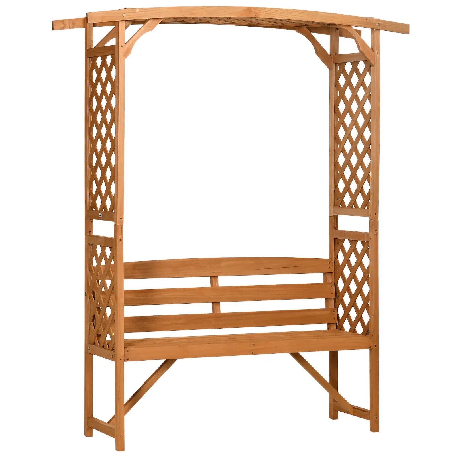 Wooden Garden Arbour Bench Seat Trellis Pergola Roses Plants Climbing Support - Home and Garden Furniture Shop - rustic - furniture