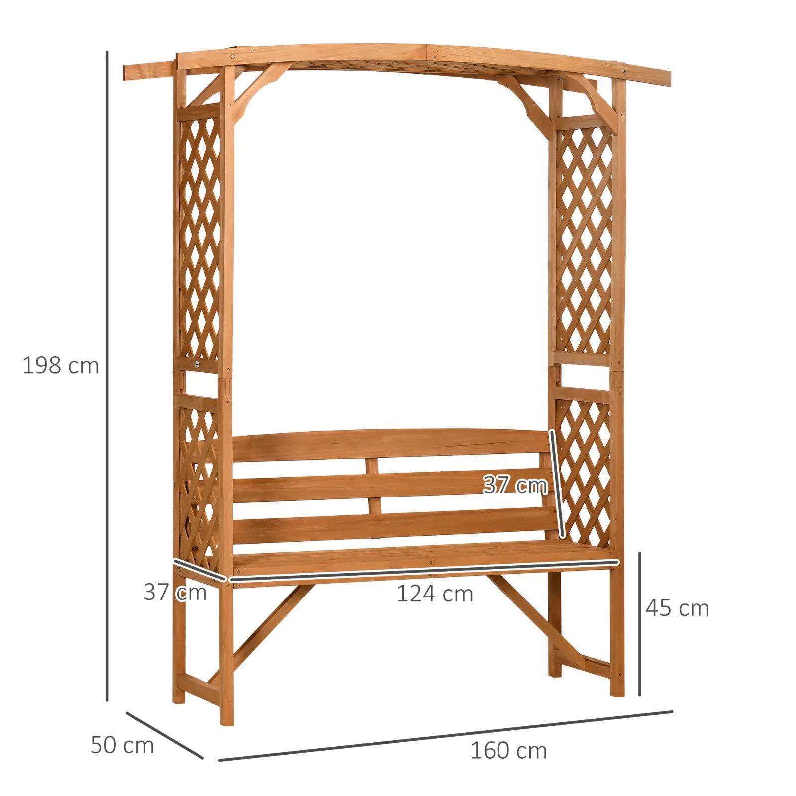 Wooden Garden Arbour Bench Seat Trellis Pergola Roses Plants Climbing Support - Home and Garden Furniture Shop - rustic - furniture