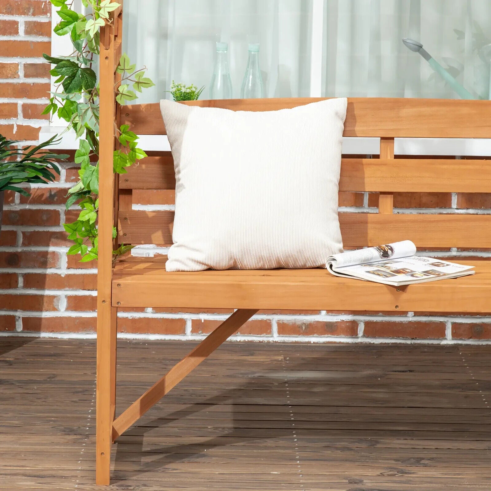 Wooden Garden Arbour Bench w/ Seat for Vines Climbing Plants Outdoor Patio Decor - Home and Garden Furniture Shop - #rustic - furniture#