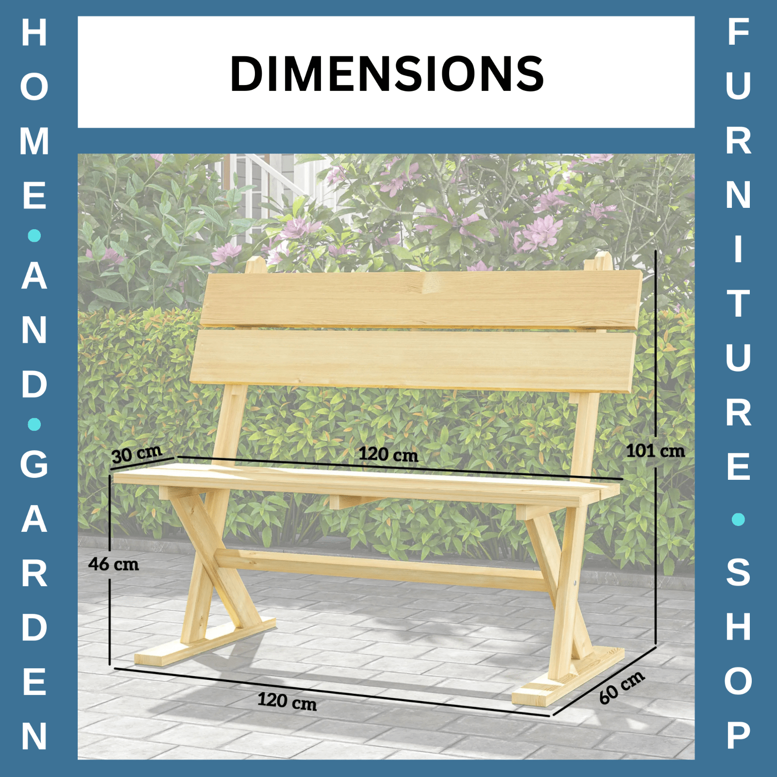 Wooden Garden Bench 2 Seater Loveseat Slatted Wood Seat Back Outdoor Patio Bench - Home and Garden Furniture Shop - rustic - furniture