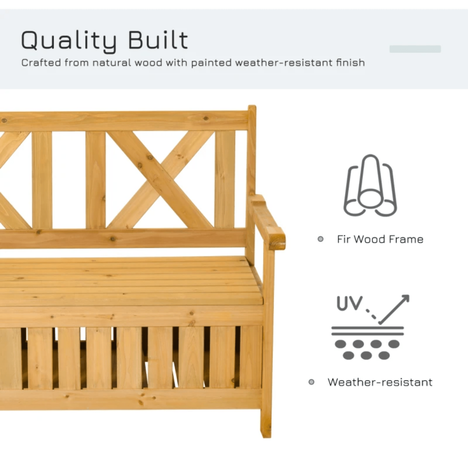 Wooden Garden Bench with Storage for Patio Outdoor Wood Seating Tools Organiser - Home and Garden Furniture Shop - #rustic - furniture#