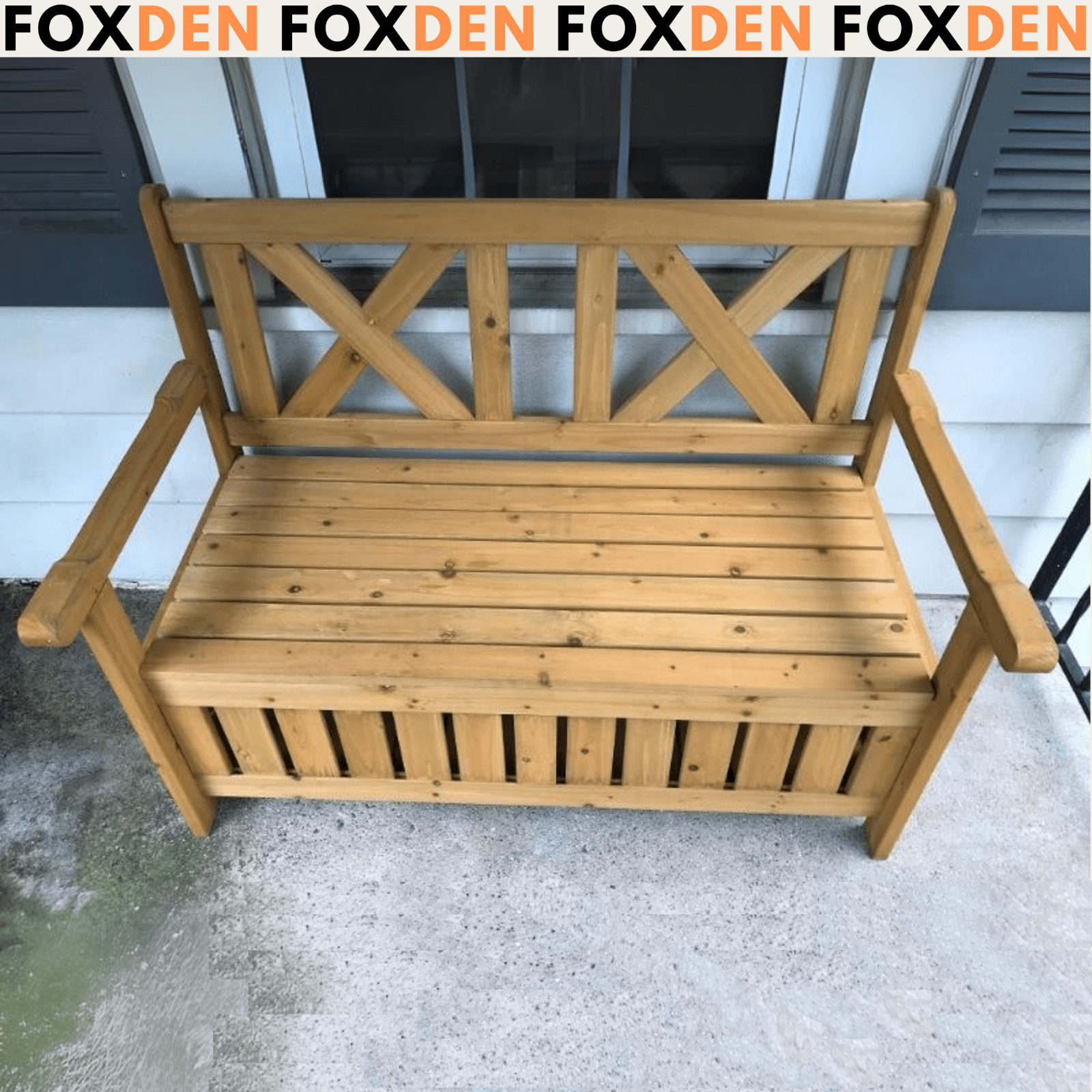 Wooden Garden Bench with Storage for Patio Outdoor Wood Seating Tools Organiser - Home and Garden Furniture Shop - rustic - furniture