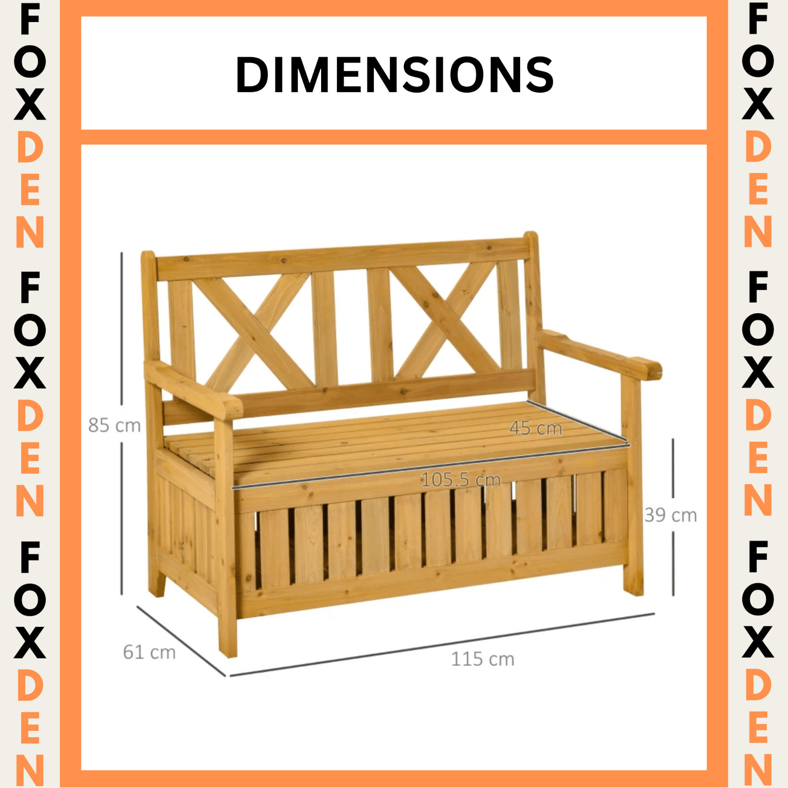 Wooden Garden Bench with Storage for Patio Outdoor Wood Seating Tools Organiser - Home and Garden Furniture Shop - rustic - furniture