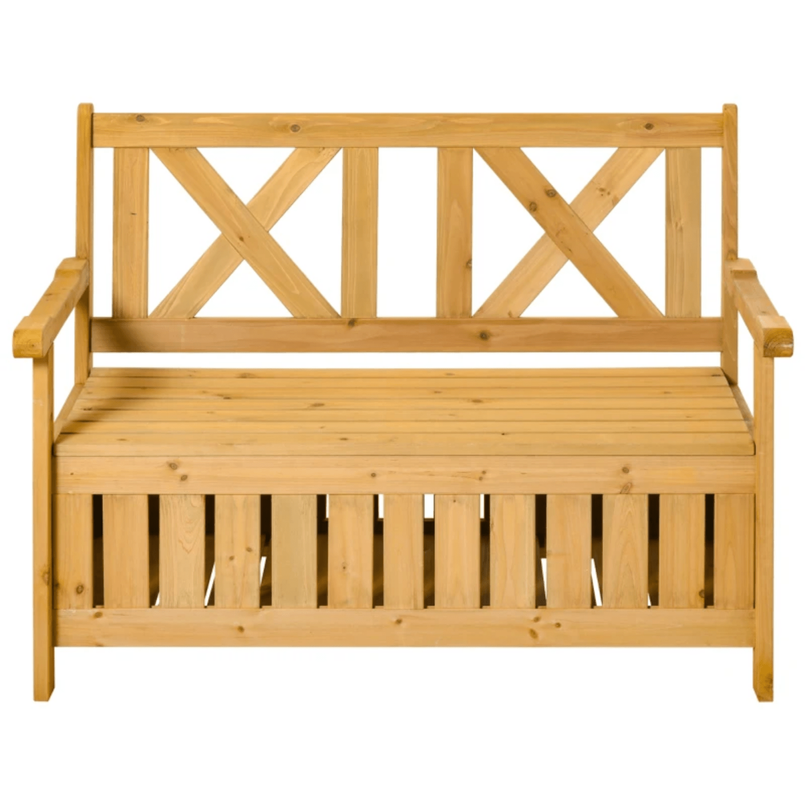 Wooden Garden Bench with Storage for Patio Outdoor Wood Seating Tools Organiser - Home and Garden Furniture Shop - #rustic - furniture#