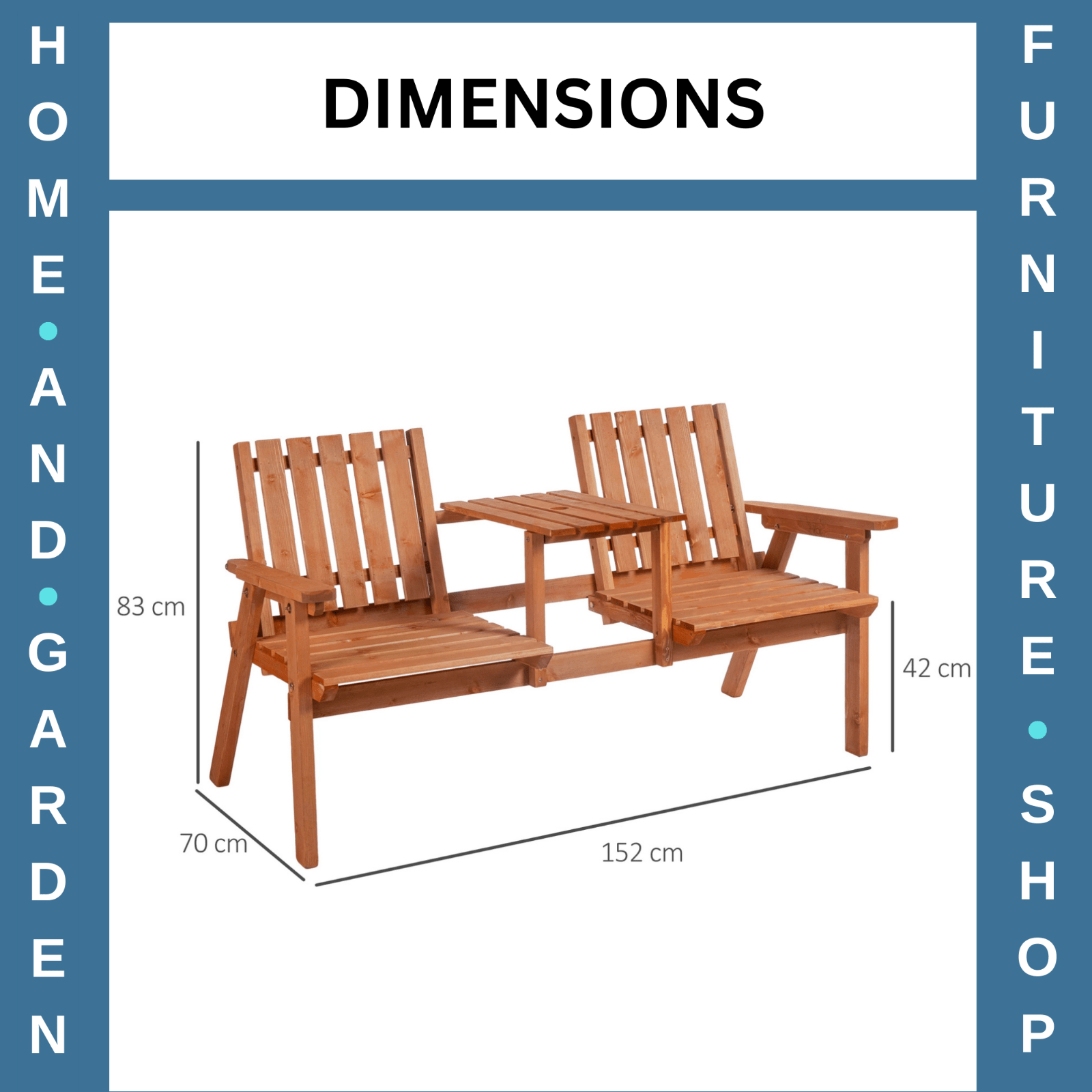 Wooden Garden Companion Bench Love Seat Rustic Set 2 Chairs Outdoor Patio Table - Home and Garden Furniture Shop - rustic - furniture