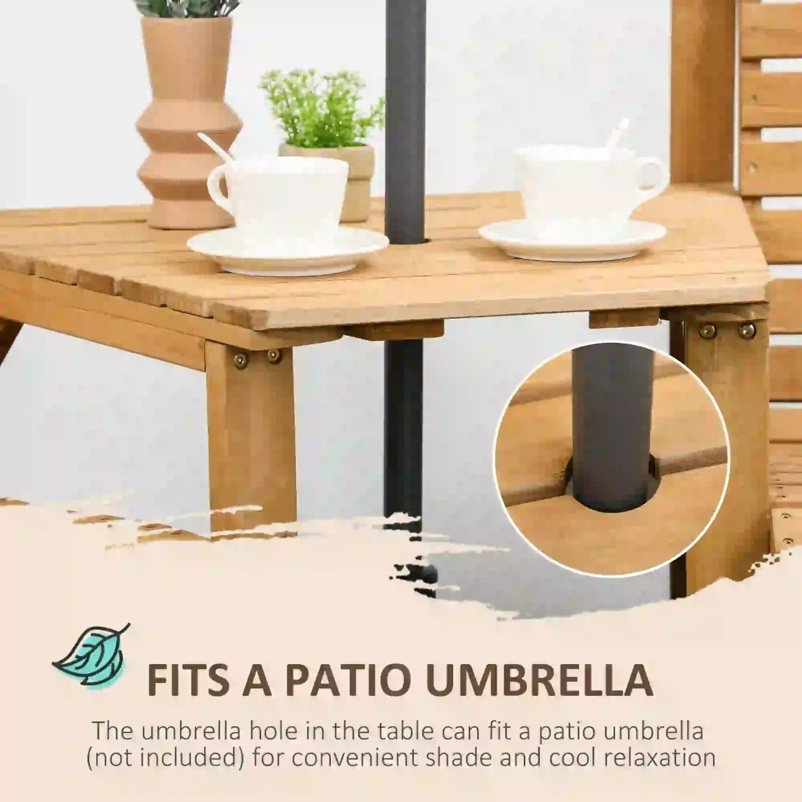 Wooden Garden Love Seat 2 Seater Patio Table and Chair Set Partner Bench Bistro - Home and Garden Furniture Shop - rustic - furniture