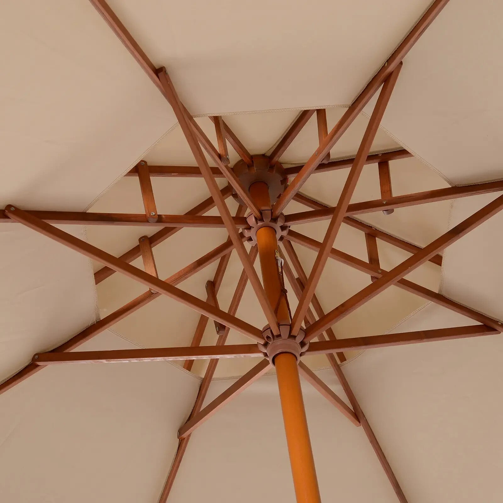 Wooden Garden Parasol Sun Umbrella for Patio Outdoor Shade Shelter with Canopy - Home and Garden Furniture Shop - rustic - furniture