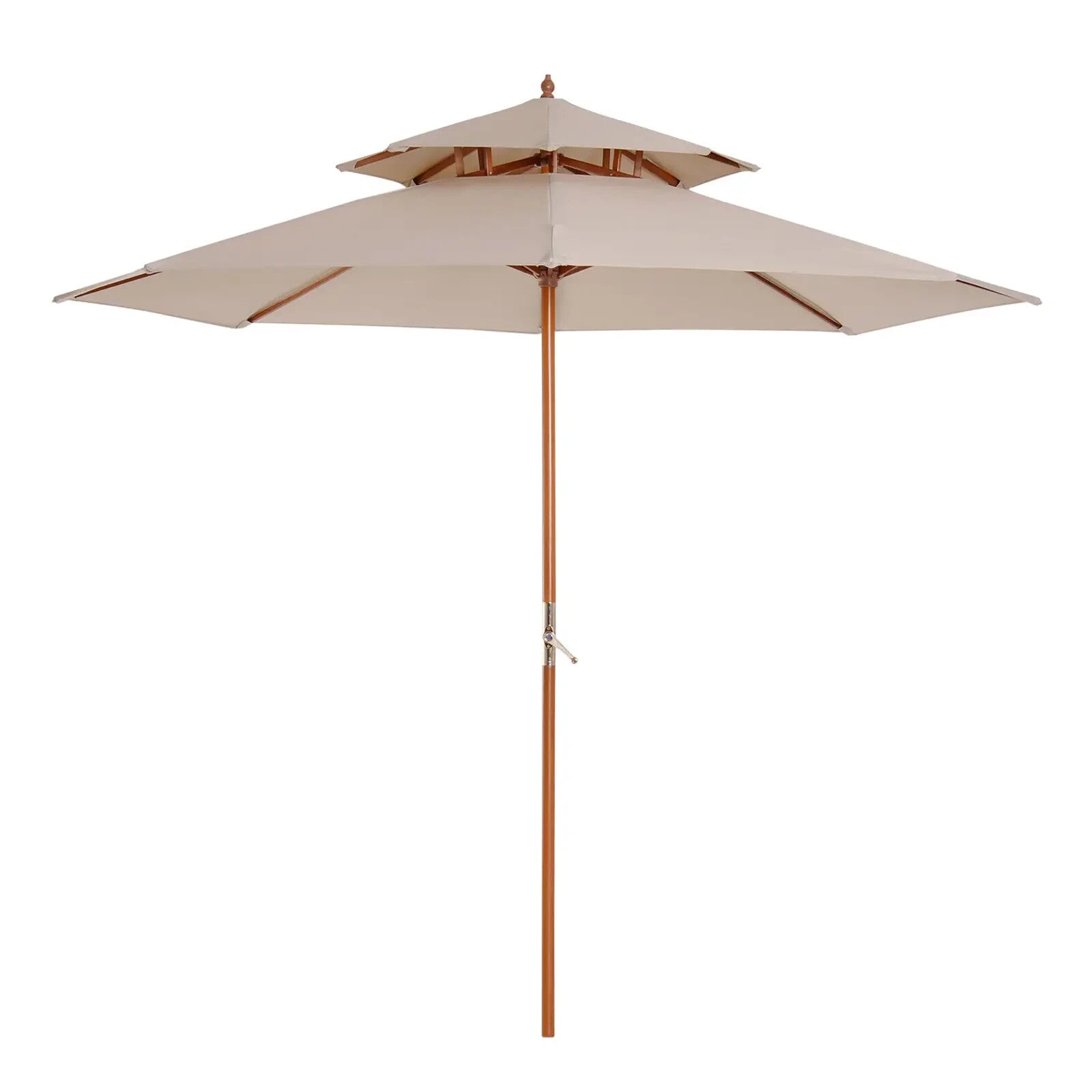 Wooden Garden Parasol Sun Umbrella for Patio Outdoor Shade Shelter with Canopy - Home and Garden Furniture Shop - rustic - furniture