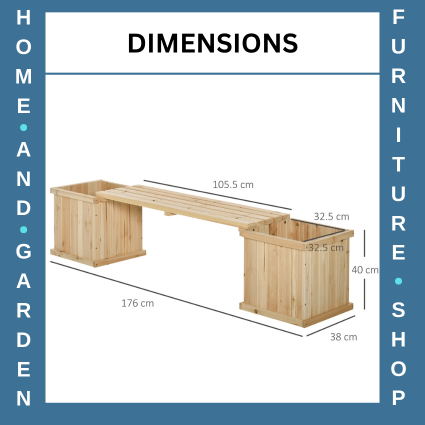 Wooden Garden Planter Bench Raised Bed with Seat for Patio Park or Allotment - Home and Garden Furniture Shop - rustic - furniture
